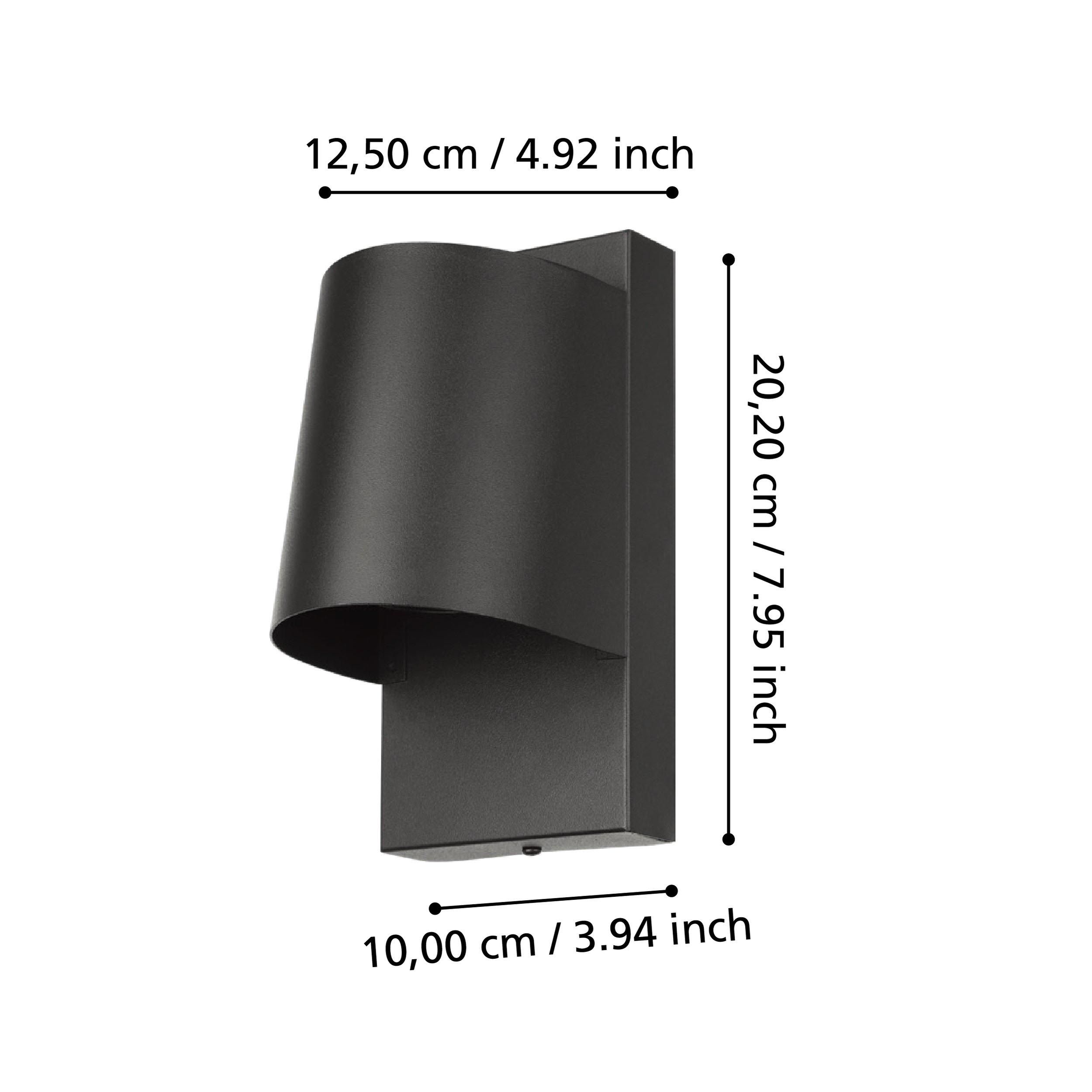 Applique extérieure métal noir STAGNONE GU10 1X4,6W