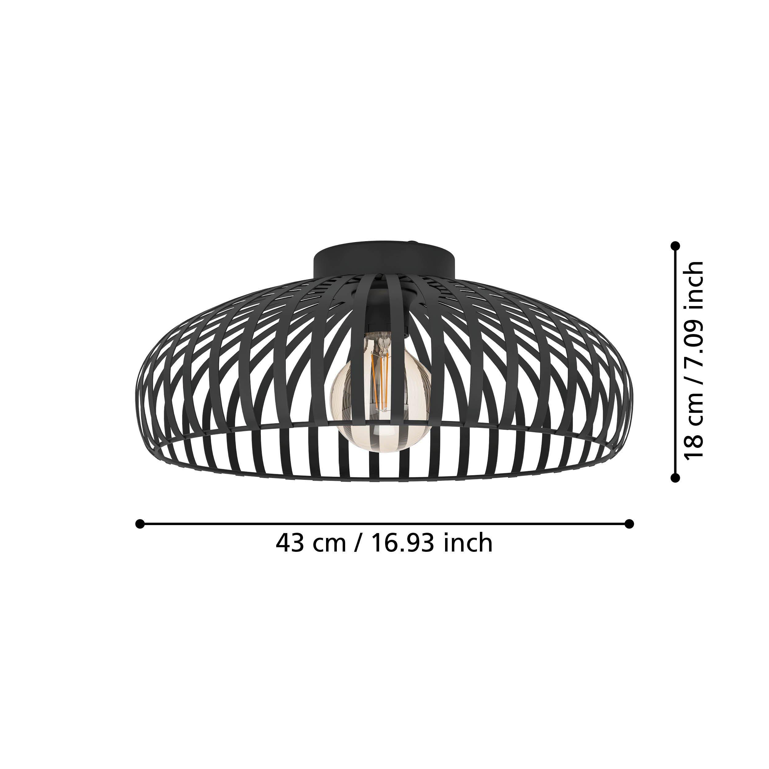 Plafonnier MOGANO 3 noir Ø43cm