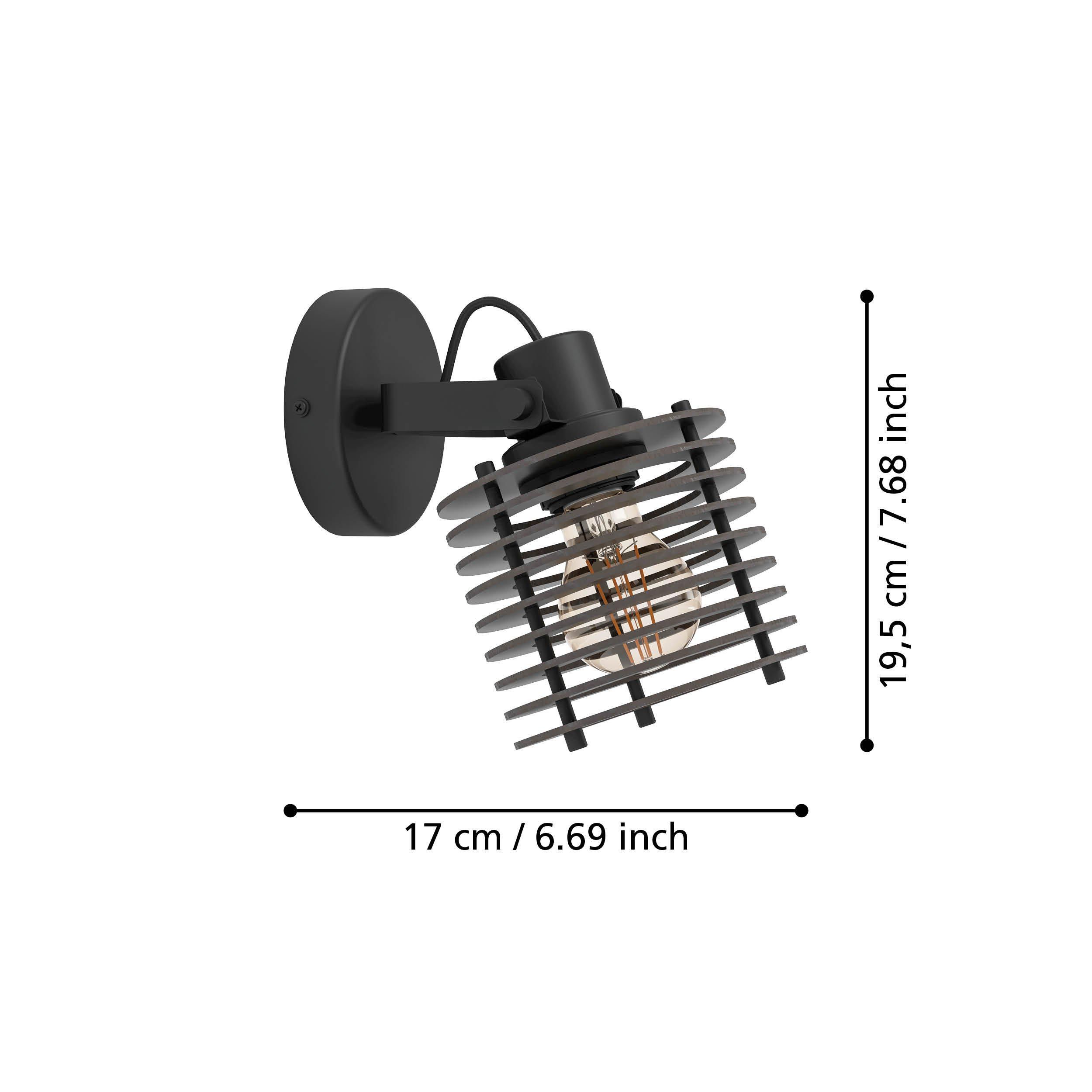 Spot SEGOVIA bois noir H19,5cm