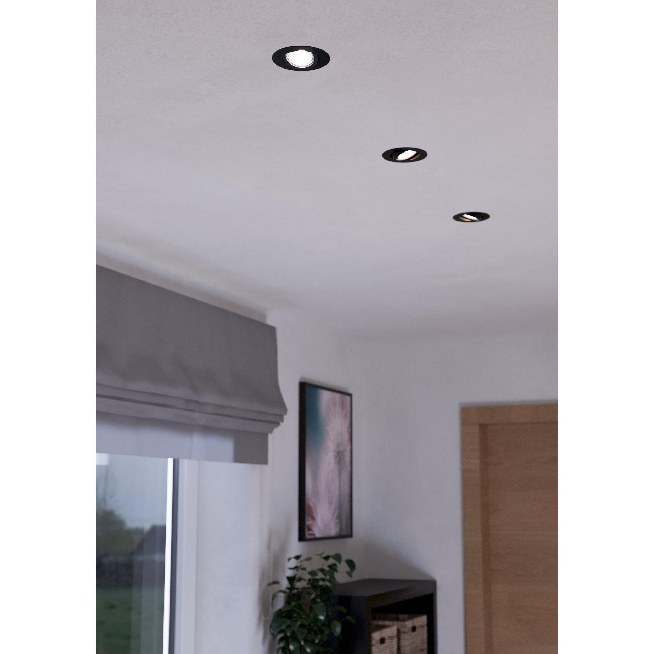 Spot à encastrer X3 LED SALICETO noir Ø8,8cm