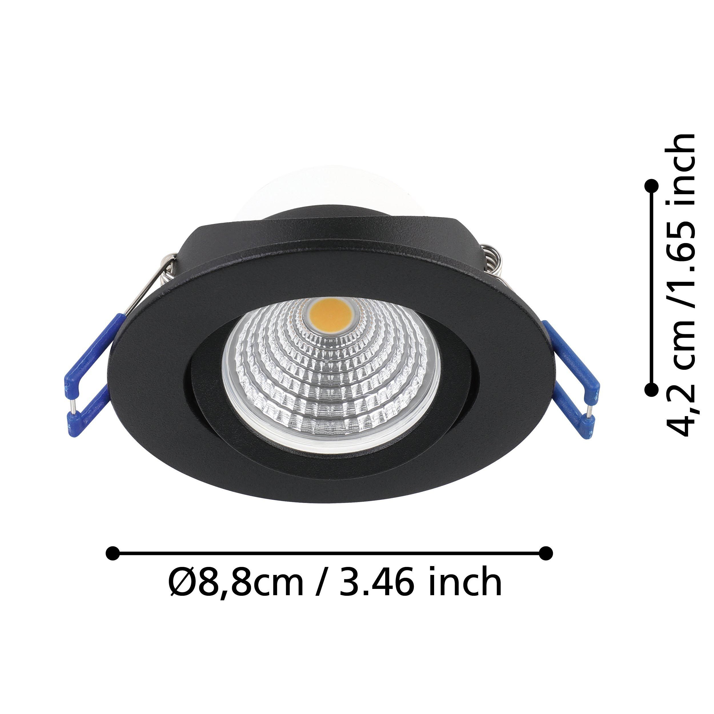 Spot à encastrer X3 LED SALICETO noir Ø8,8cm