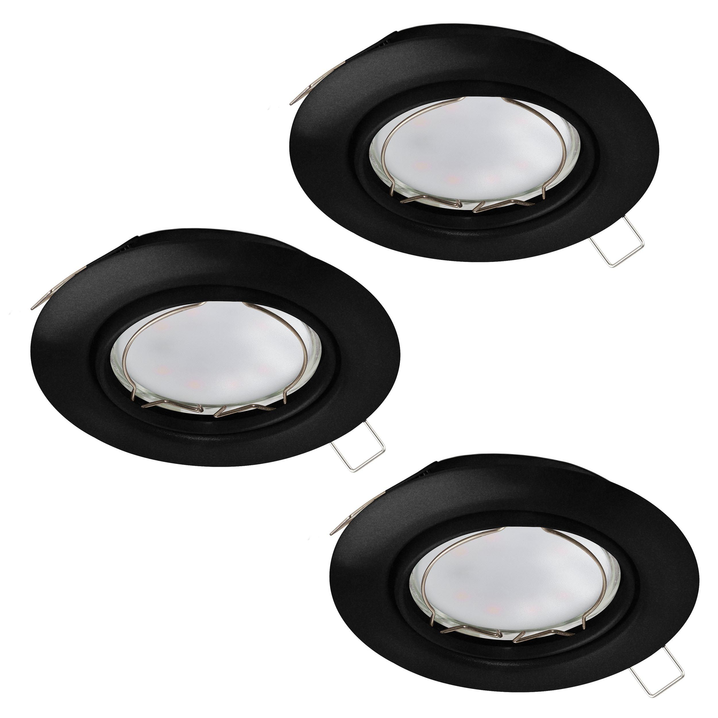Spot à encastrer X3 LED PENETO noir Ø8,7cm