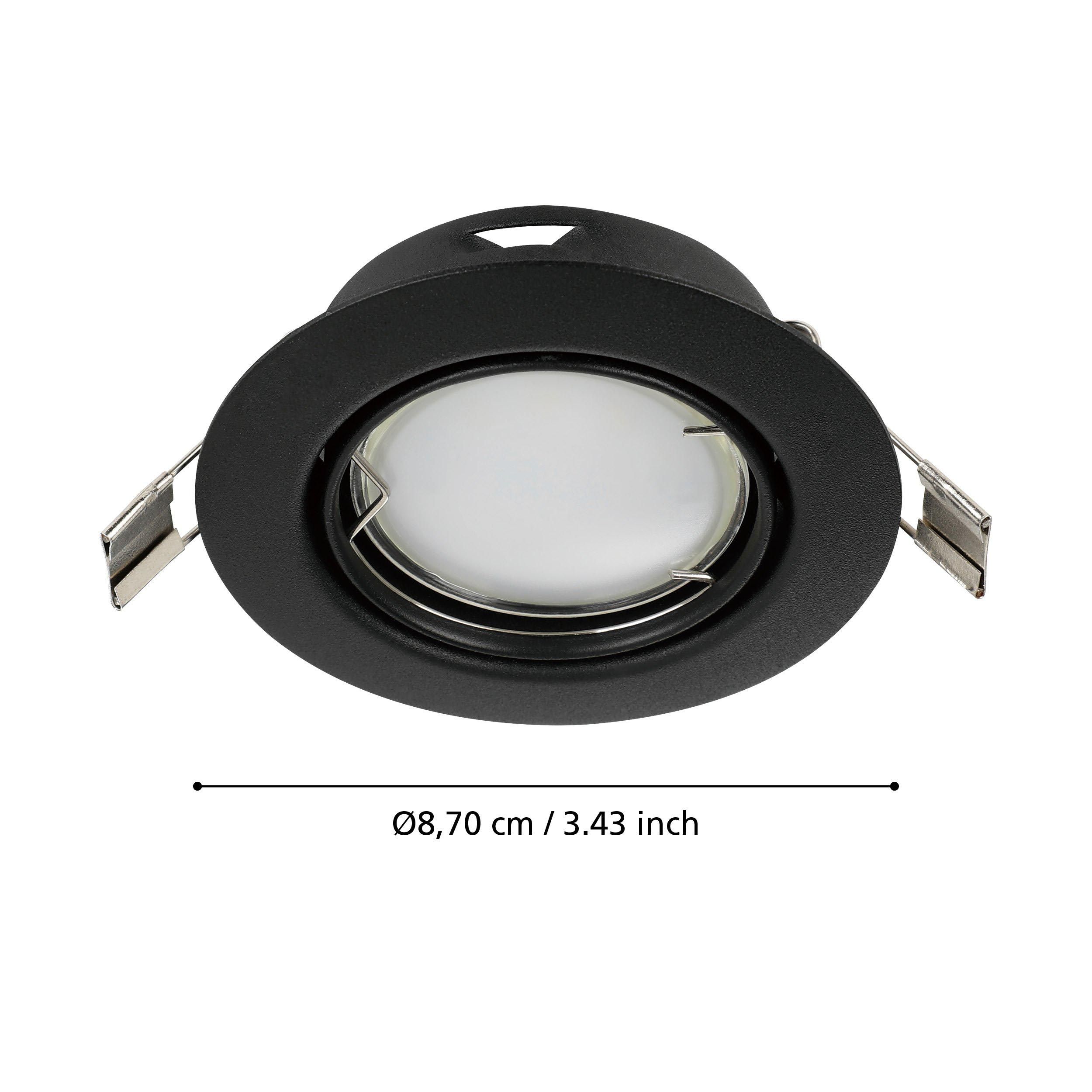 Spot à encastrer X3 LED PENETO noir Ø8,7cm