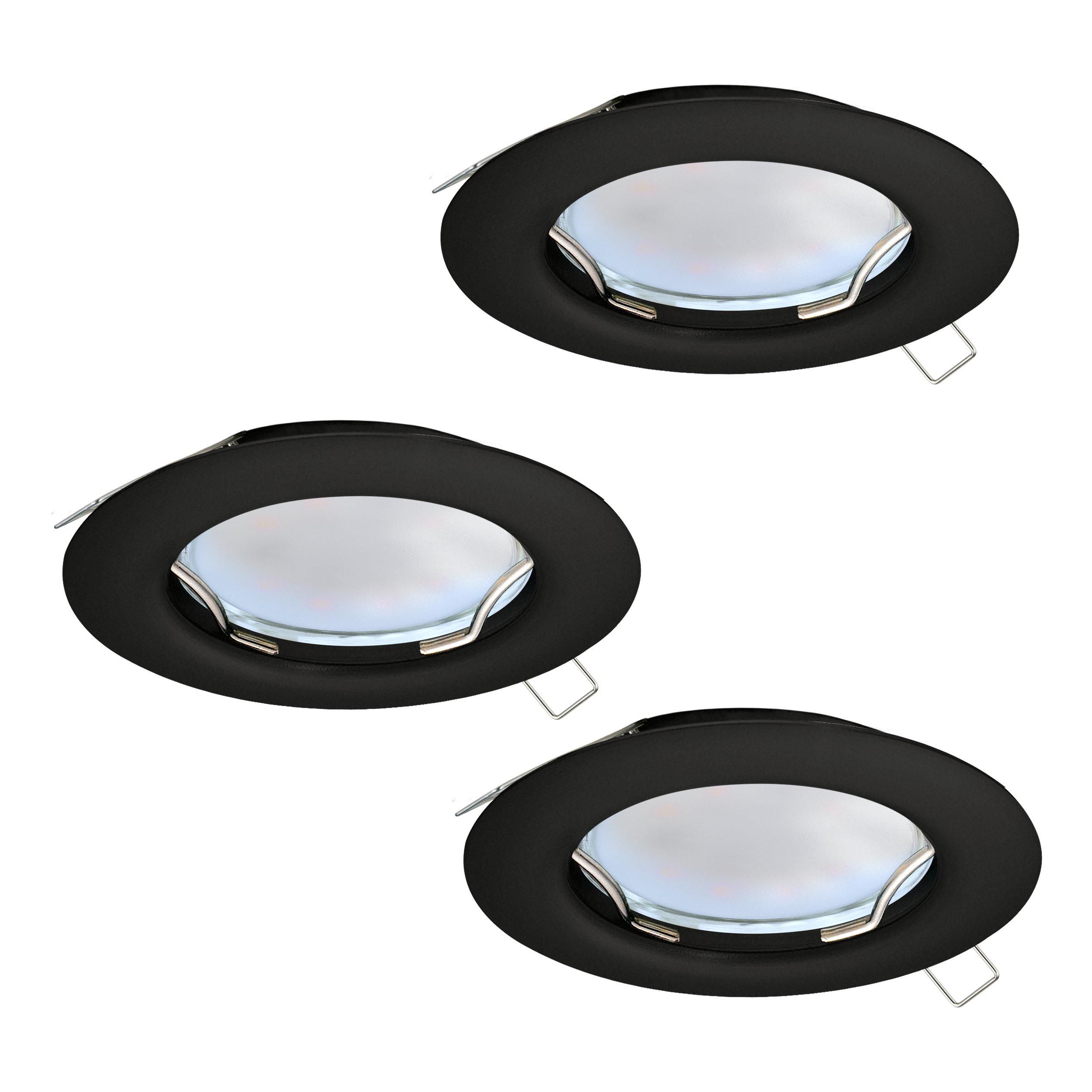 Spot à encastrer X3 LED PENETO noir Ø7,8cm
