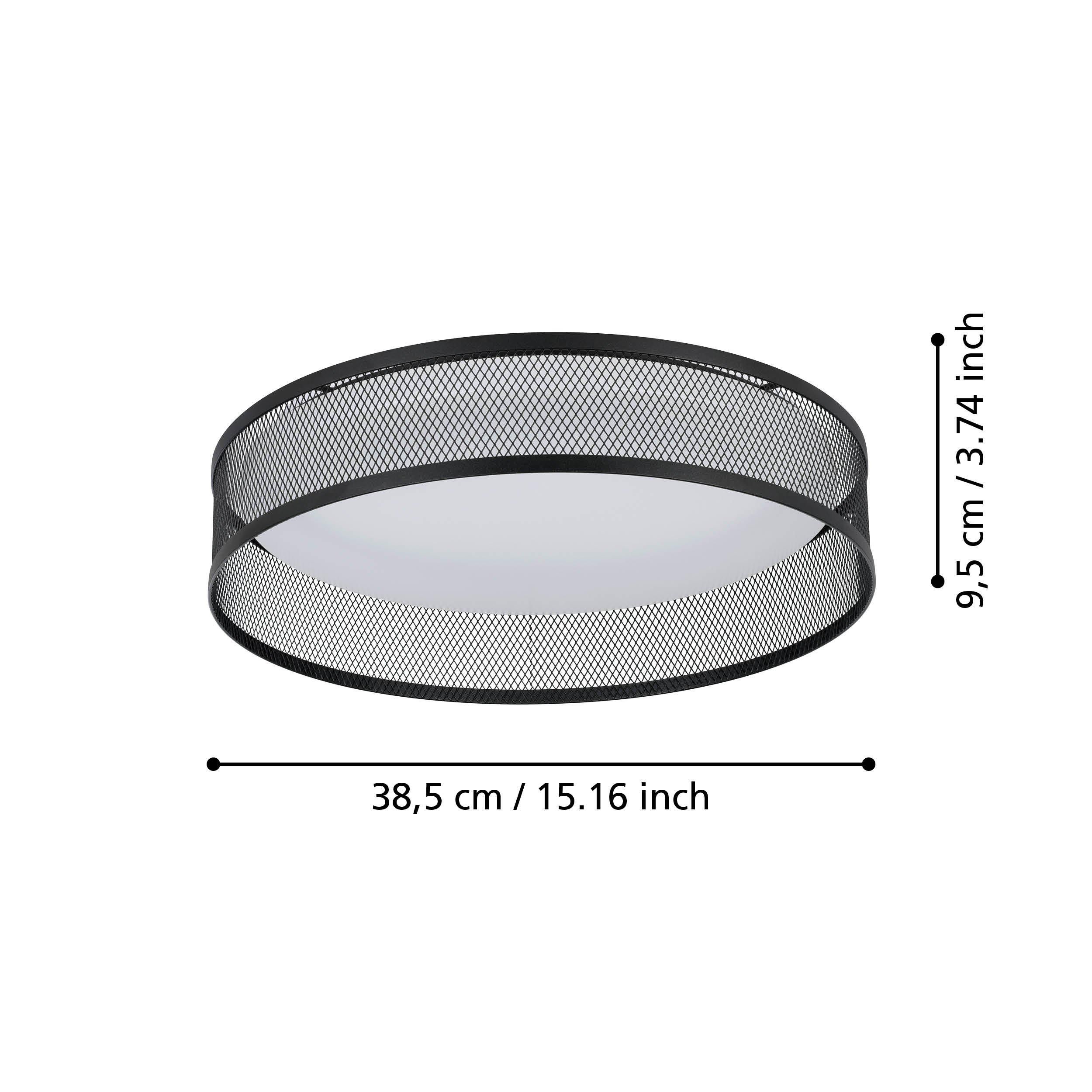 Plafonnier LED LUPPINERIA noir Ø38,5cm