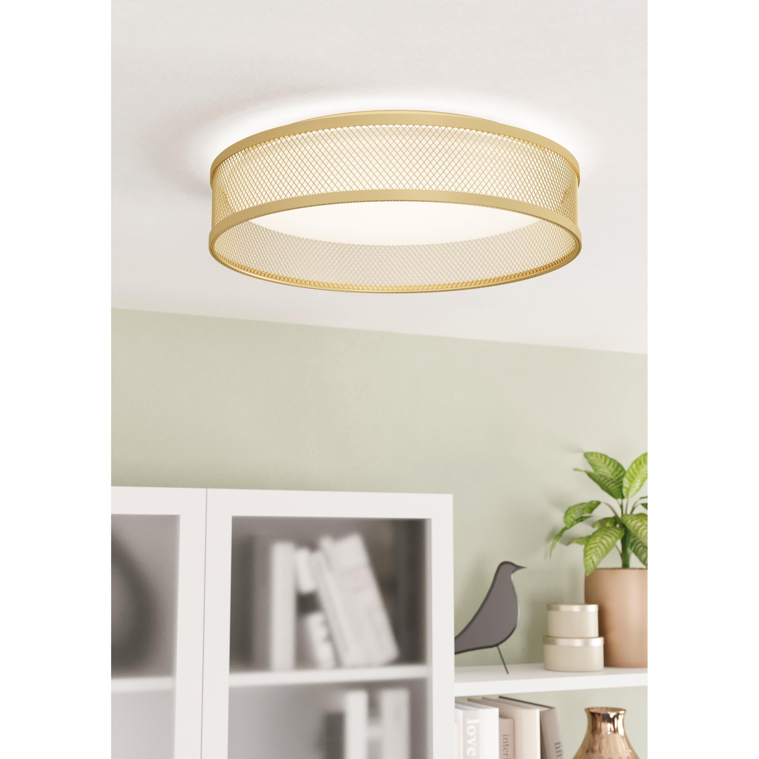 Plafonnier LED LUPPINERIA doré Ø38,5cm