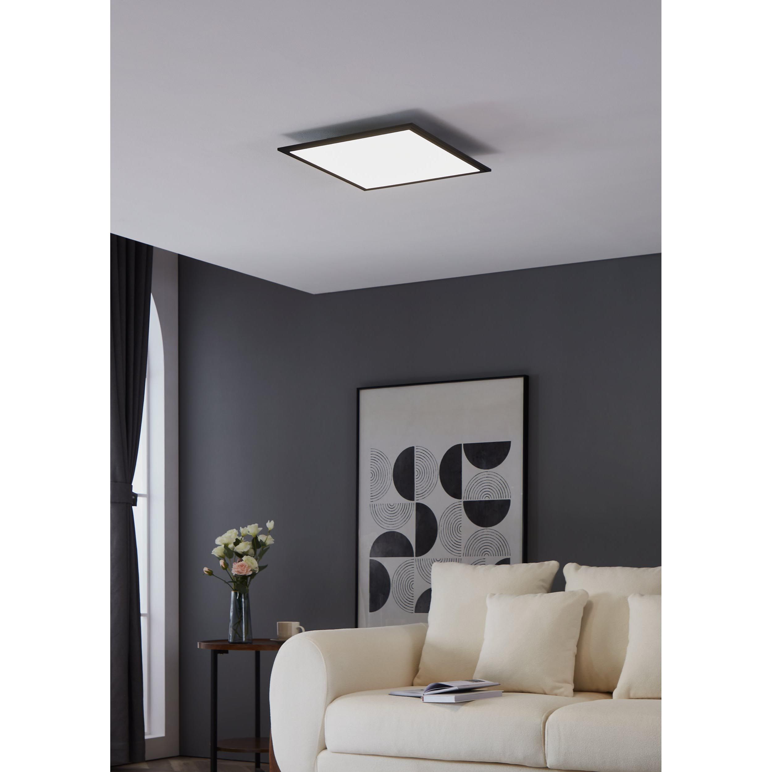 Plafonnier LED SALOBRENA 1 noir Ø45cm