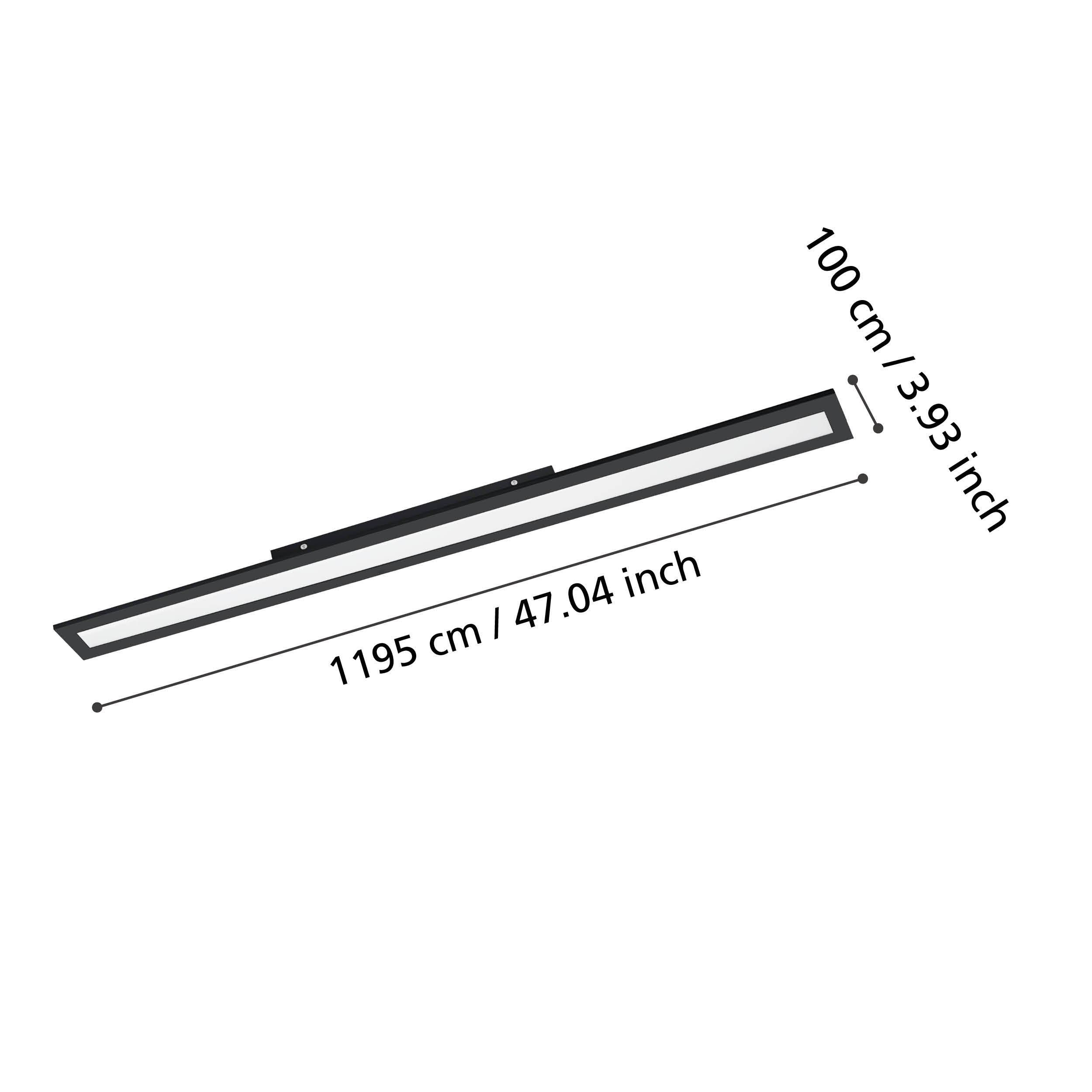 Plafonnier LED SALOBRENA 1 noir L119,5cm