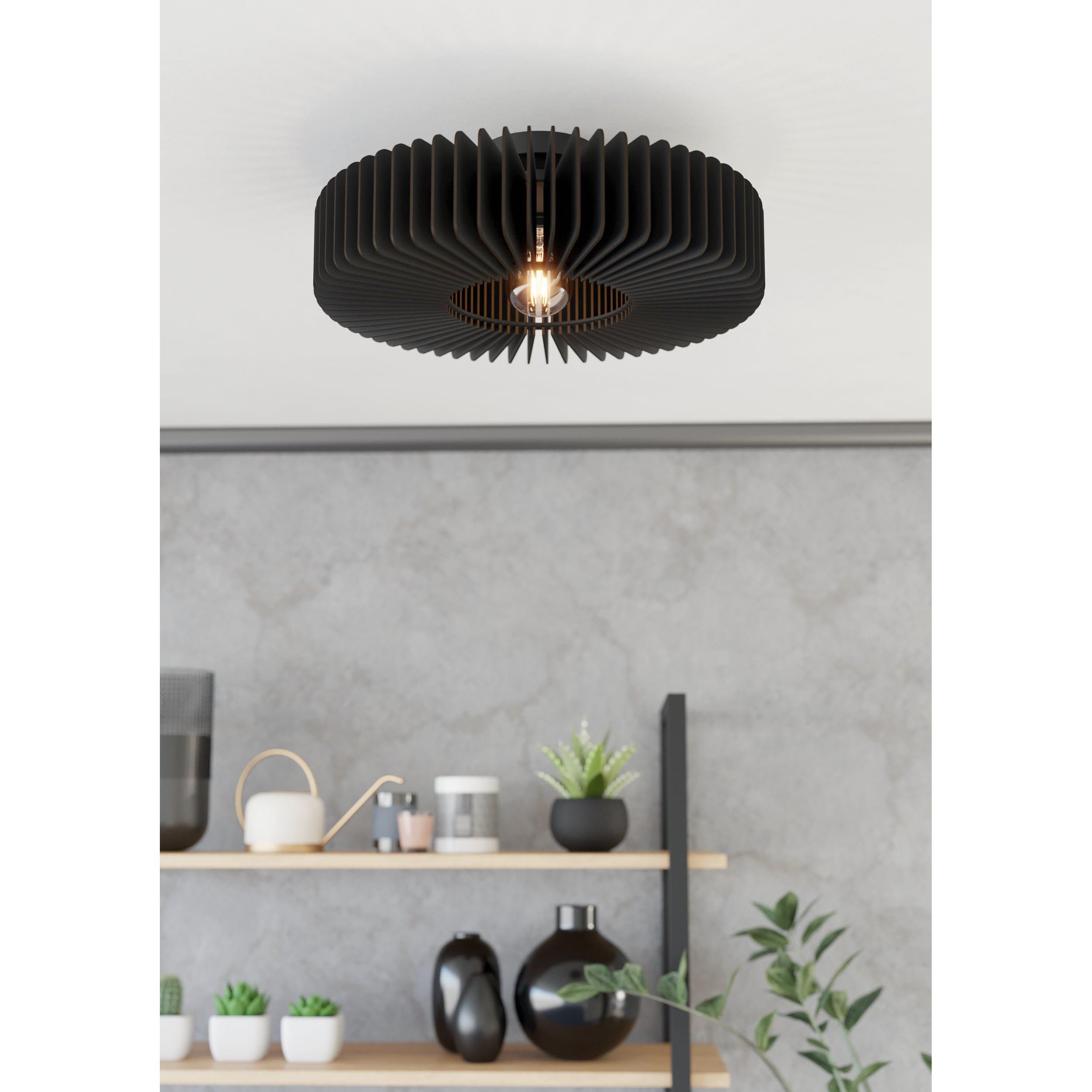 Plafonnier PALOMBAIA bois noir Ø50cm