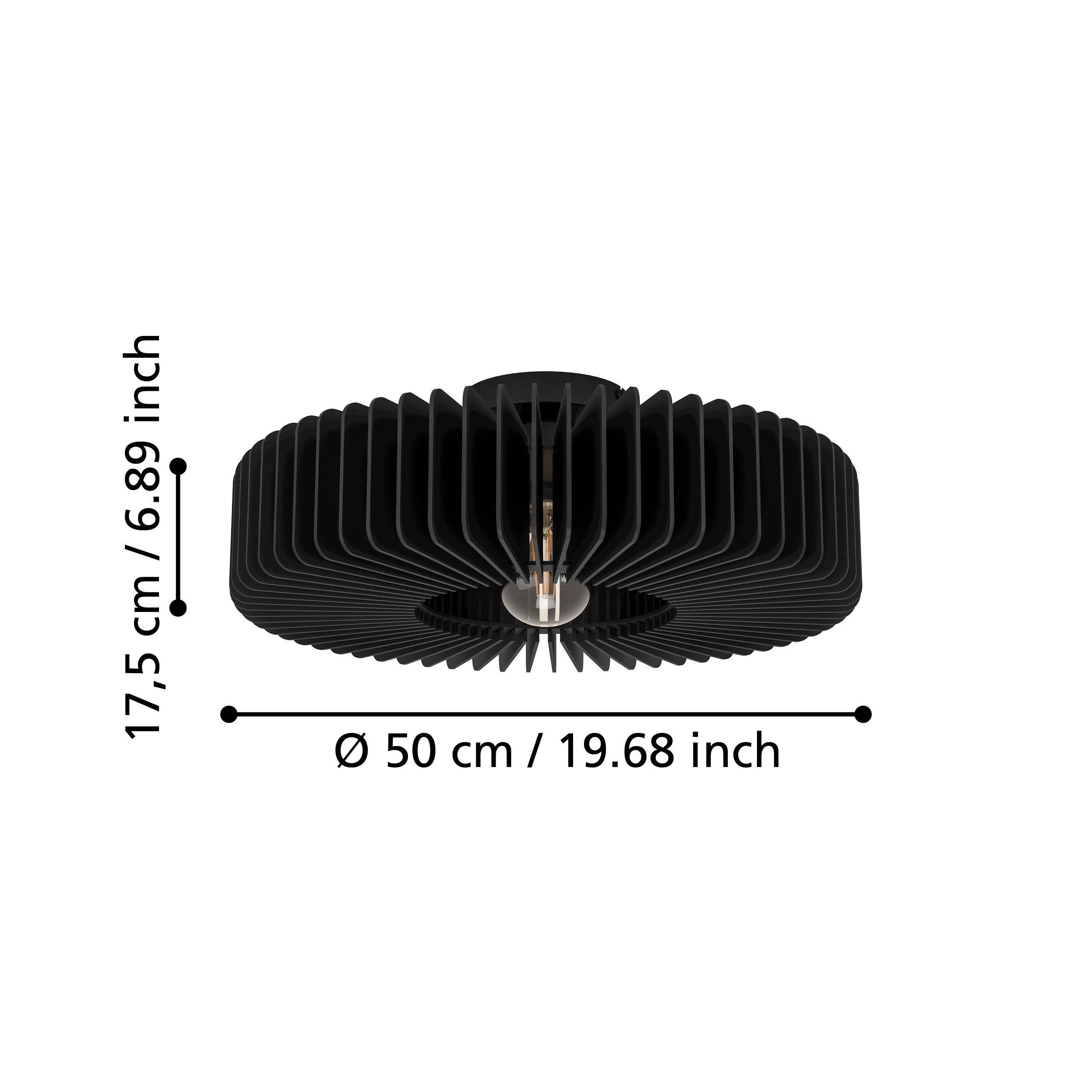 Plafonnier PALOMBAIA bois noir Ø50cm