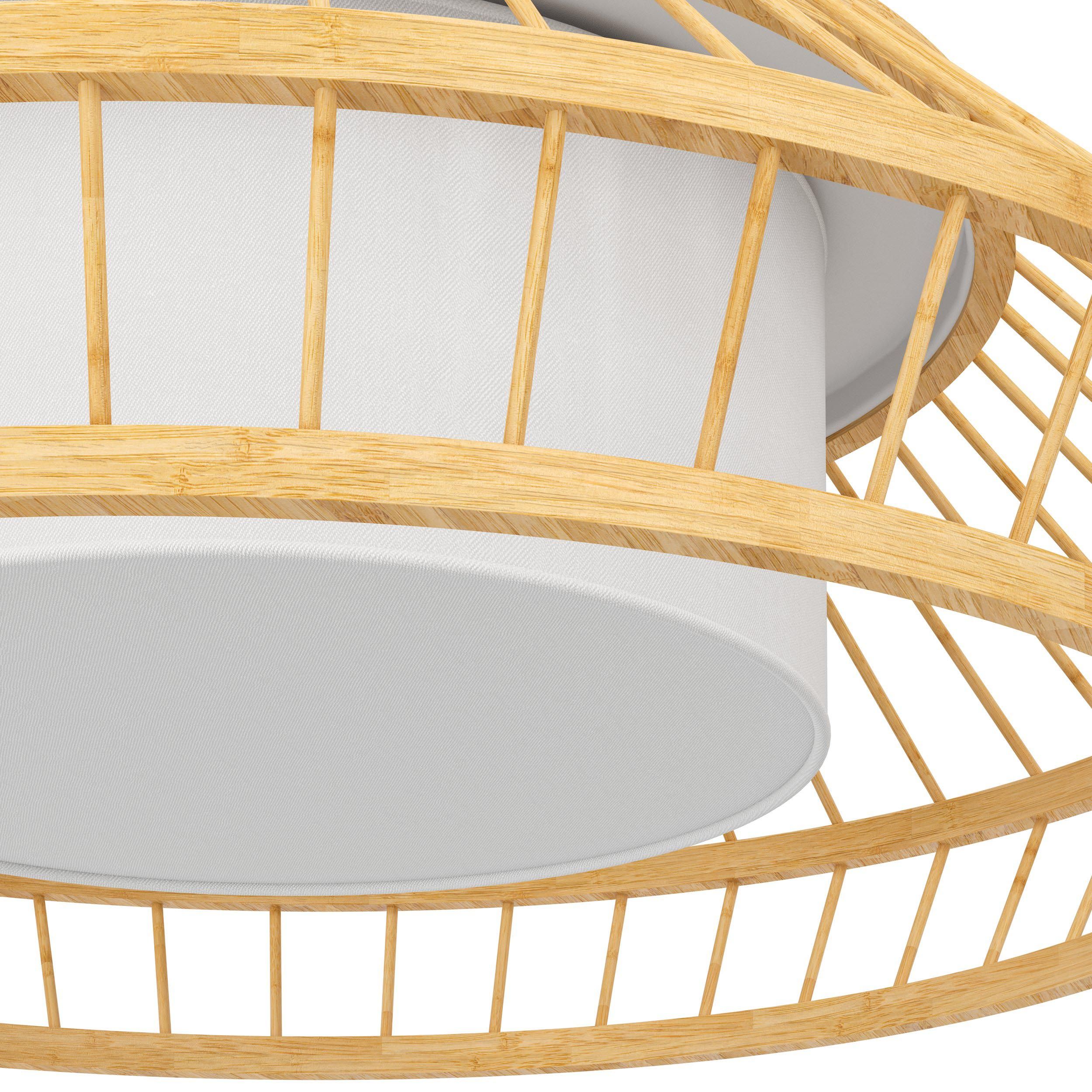Suspension dimmable LED YUKU-Z en bois naturel D46,5cm