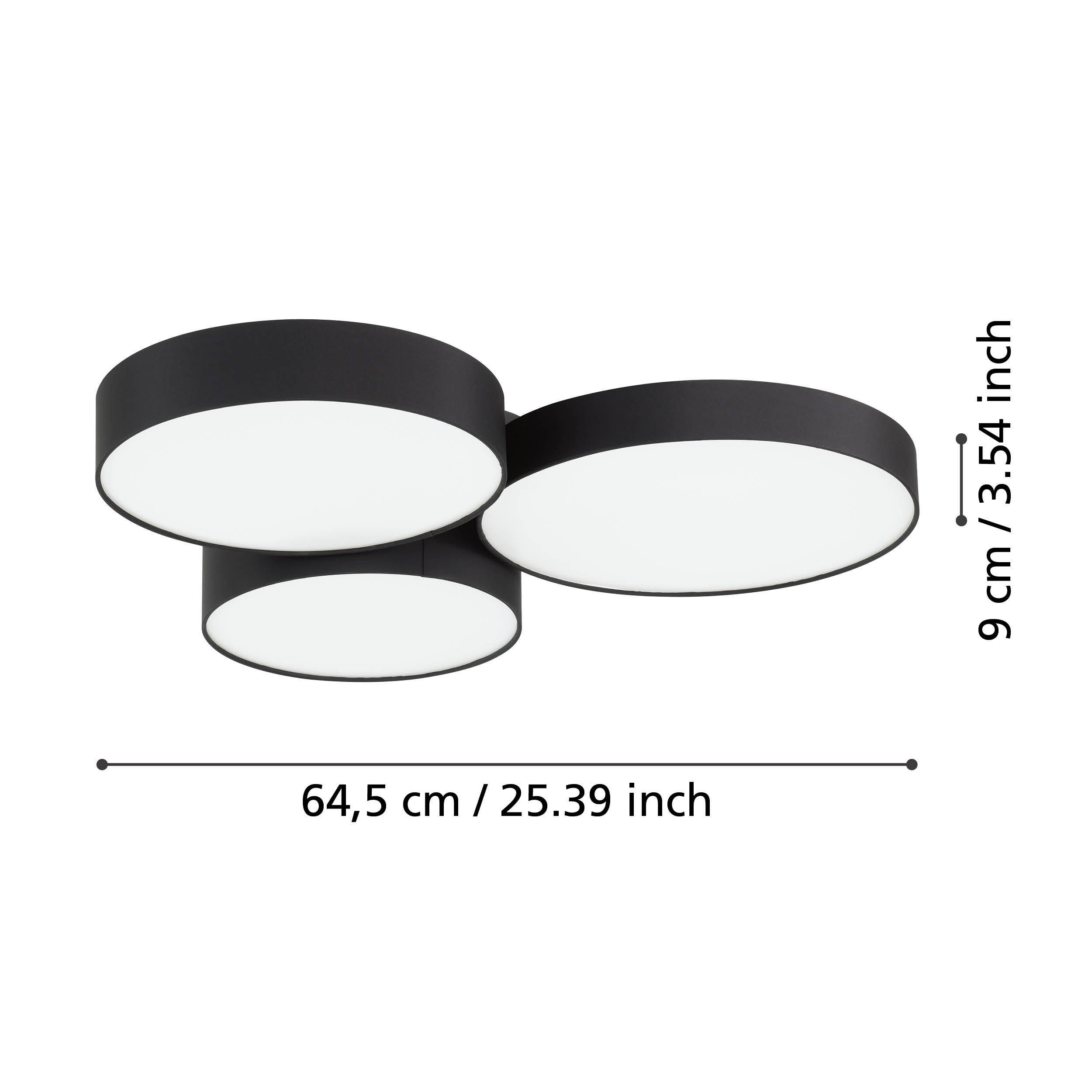 Plafonnier LED dimmable BARBANO-Z noir L60,5cm
