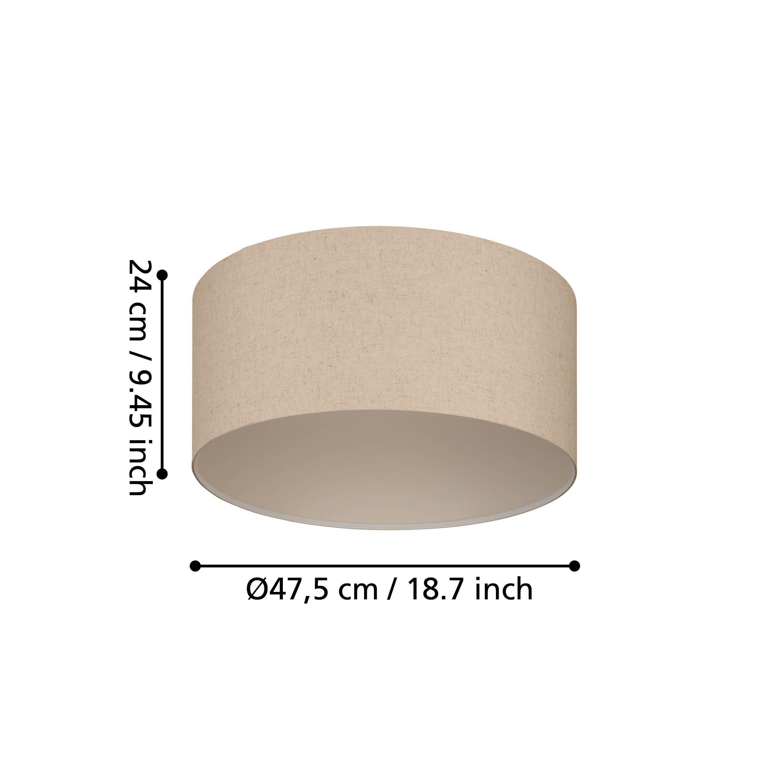 Plafonnier FENIGLIA tissu naturel Ø47,5cm