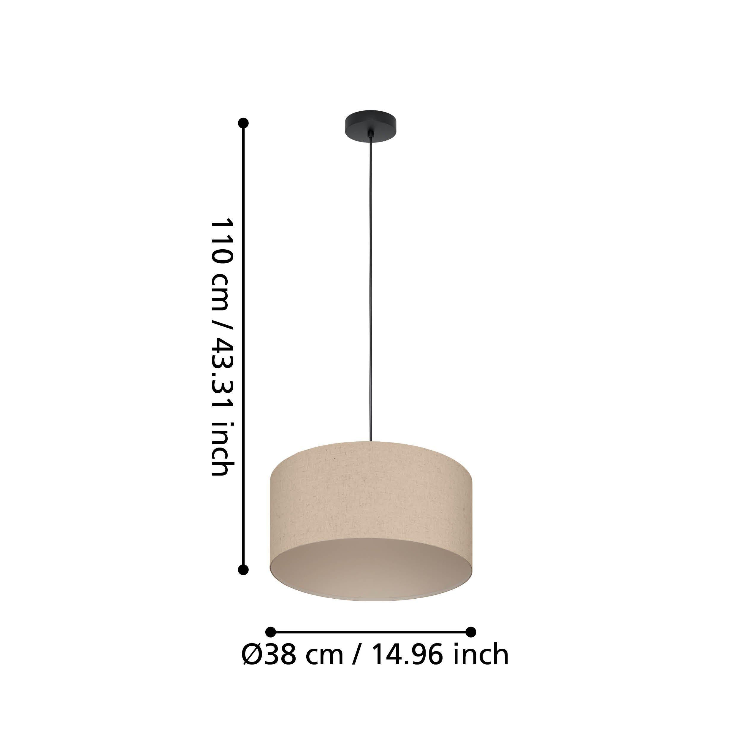 Plafonnier FENIGLIA tissu naturel Ø38cm