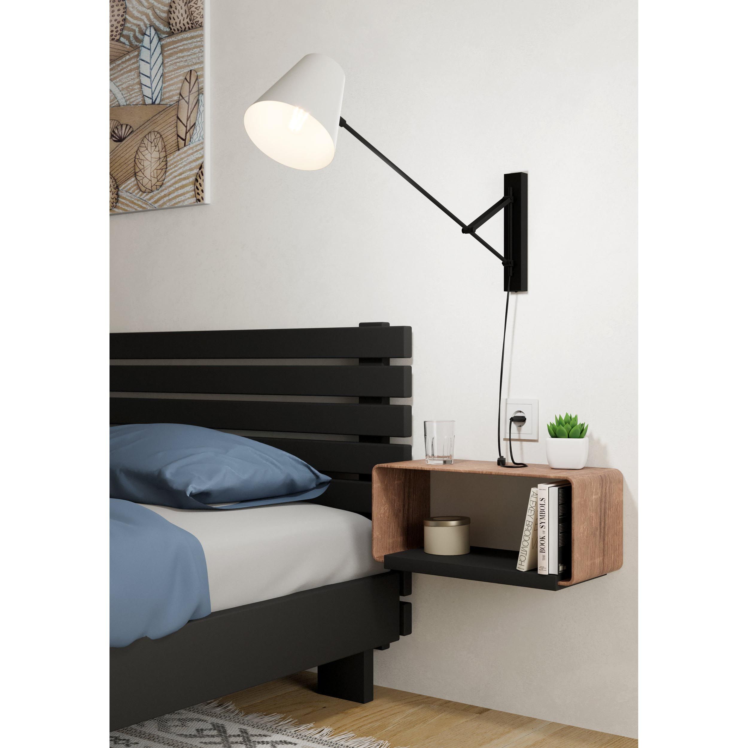 Applique murale métal noir FORCADET E27 1X40W
