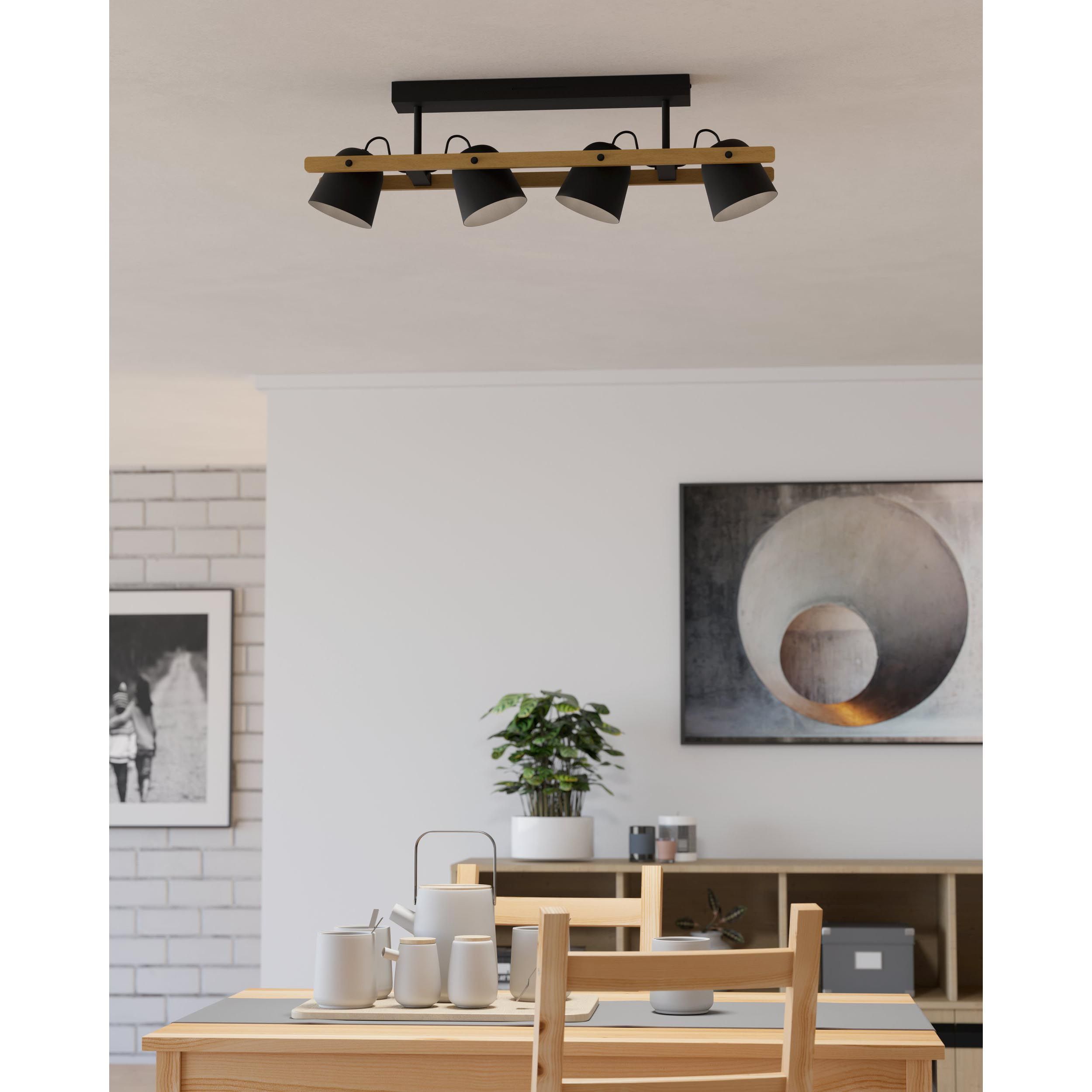 Plafonnier LED dimmable HORNWOOD-Z noir L78cm