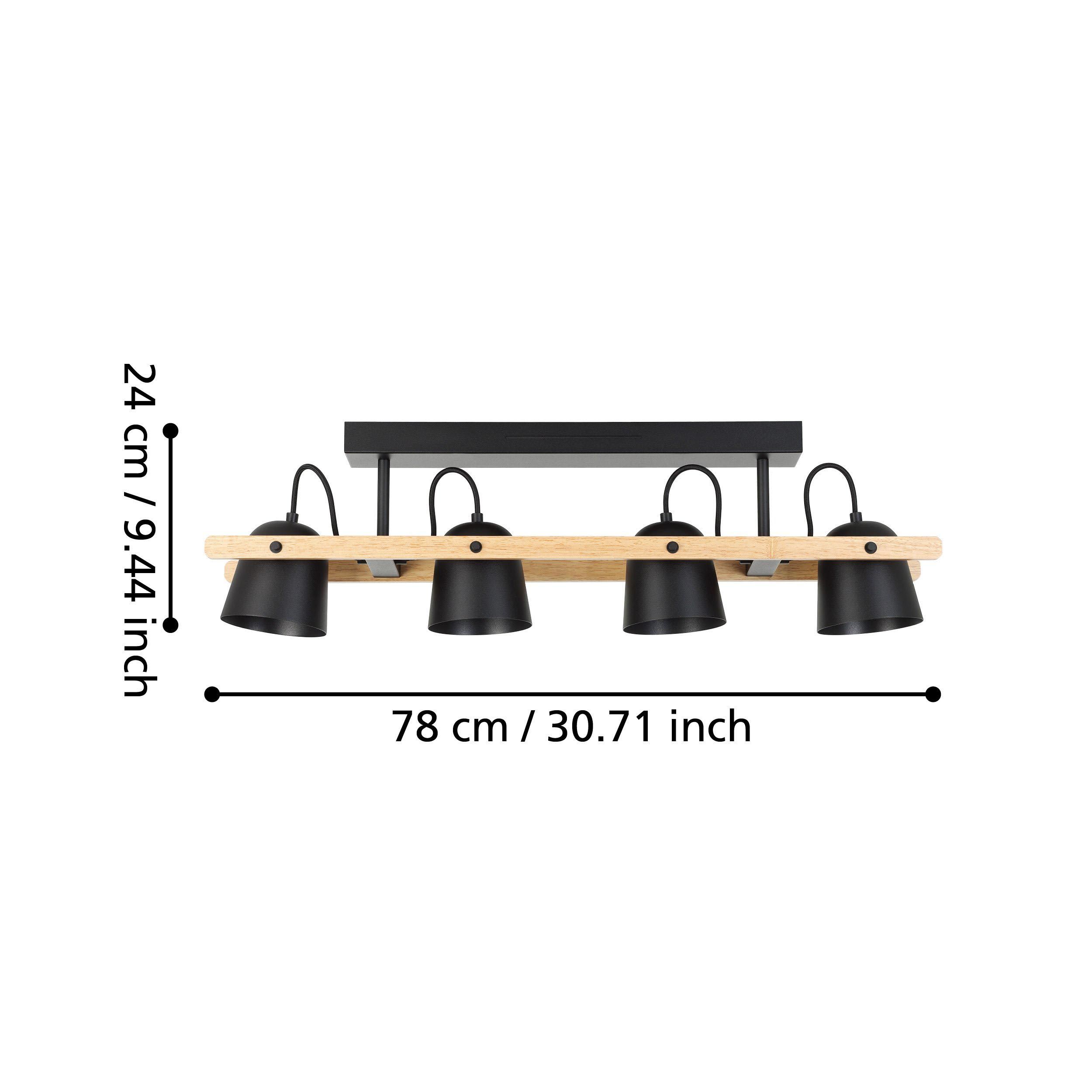 Plafonnier LED dimmable HORNWOOD-Z noir L78cm