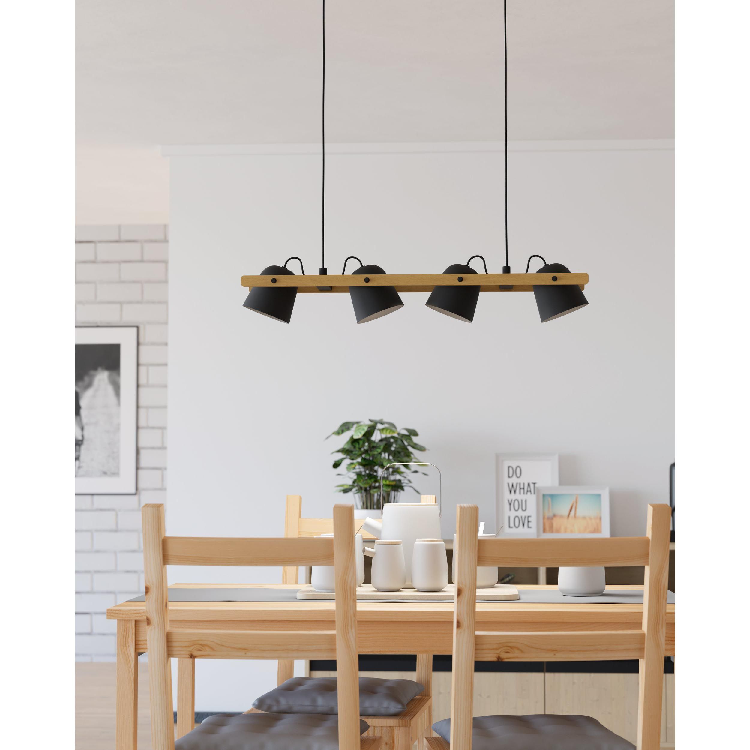 Suspension métal noir HORNWOOD-Z LED INT 4X3,7W