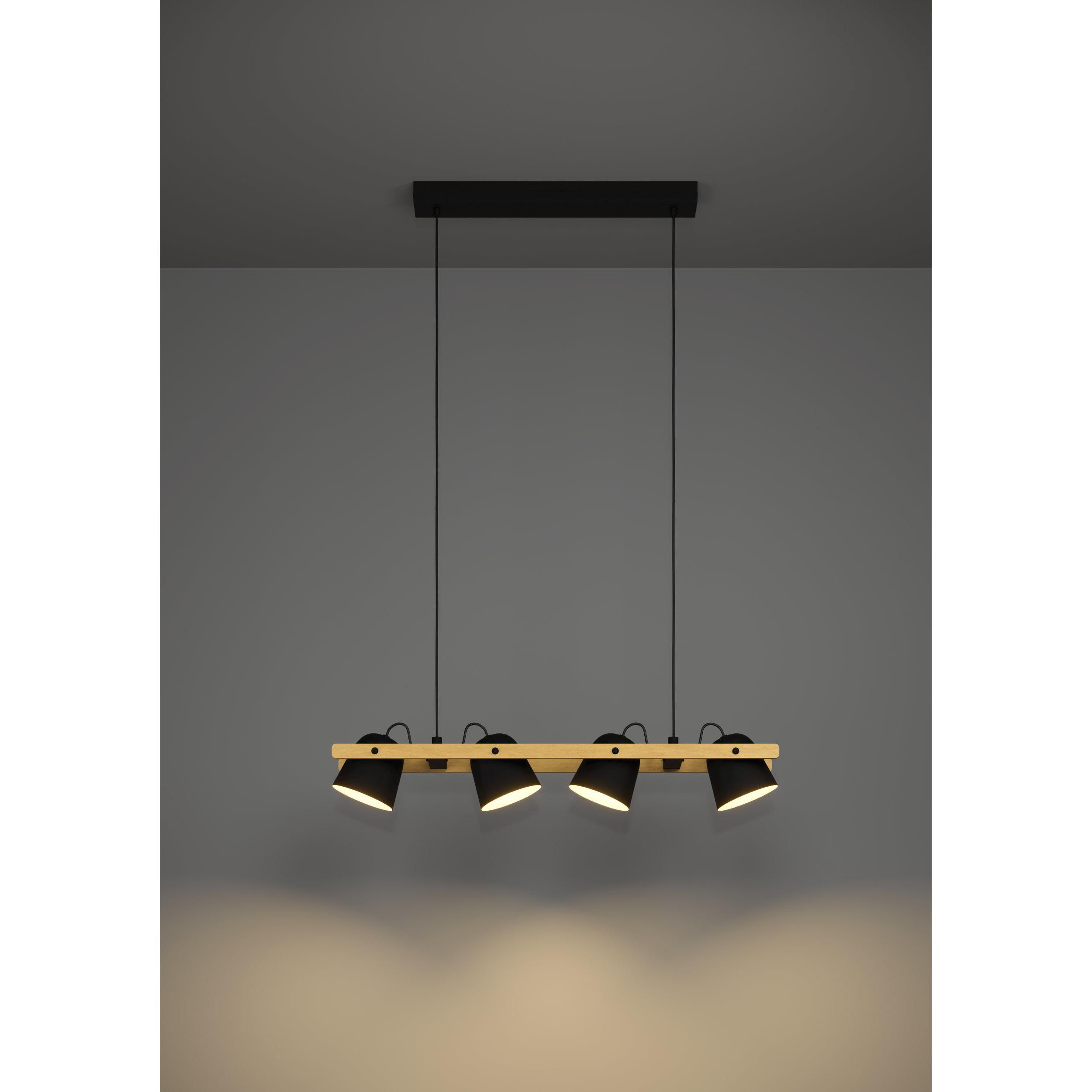 Suspension métal noir HORNWOOD-Z LED INT 4X3,7W