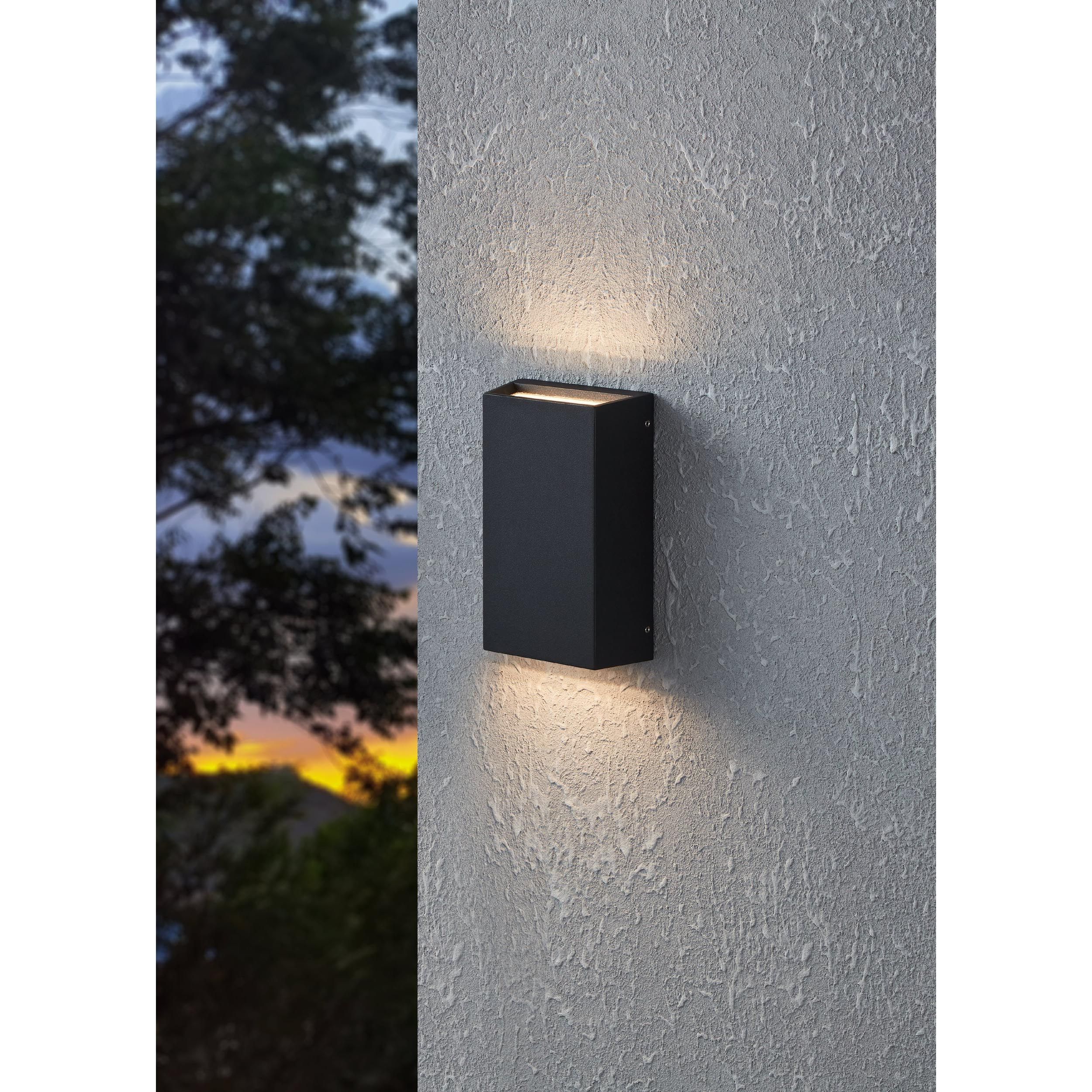 Applique extérieure LED SPONGANO noir H20cm
