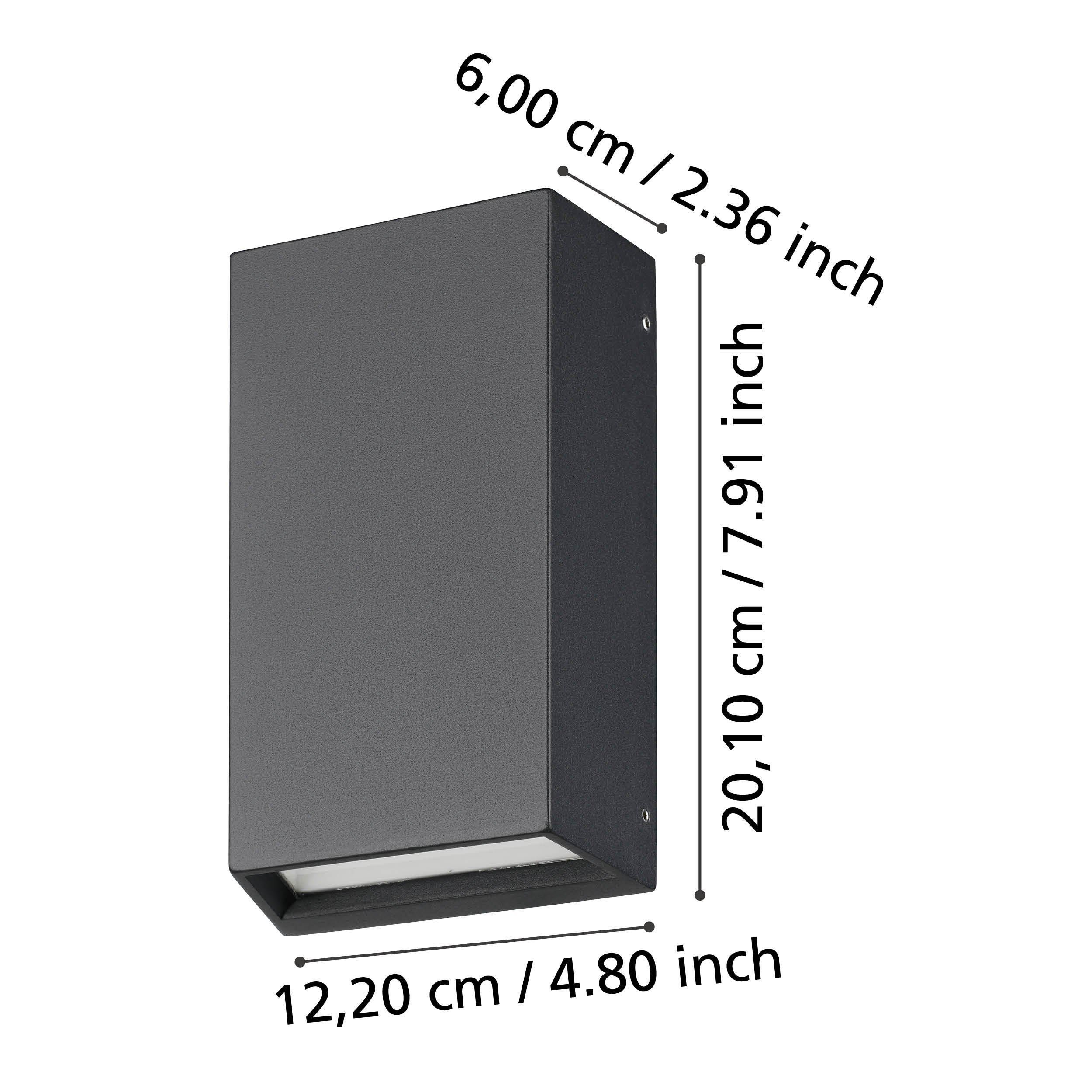 Applique extérieure LED SPONGANO noir H20cm