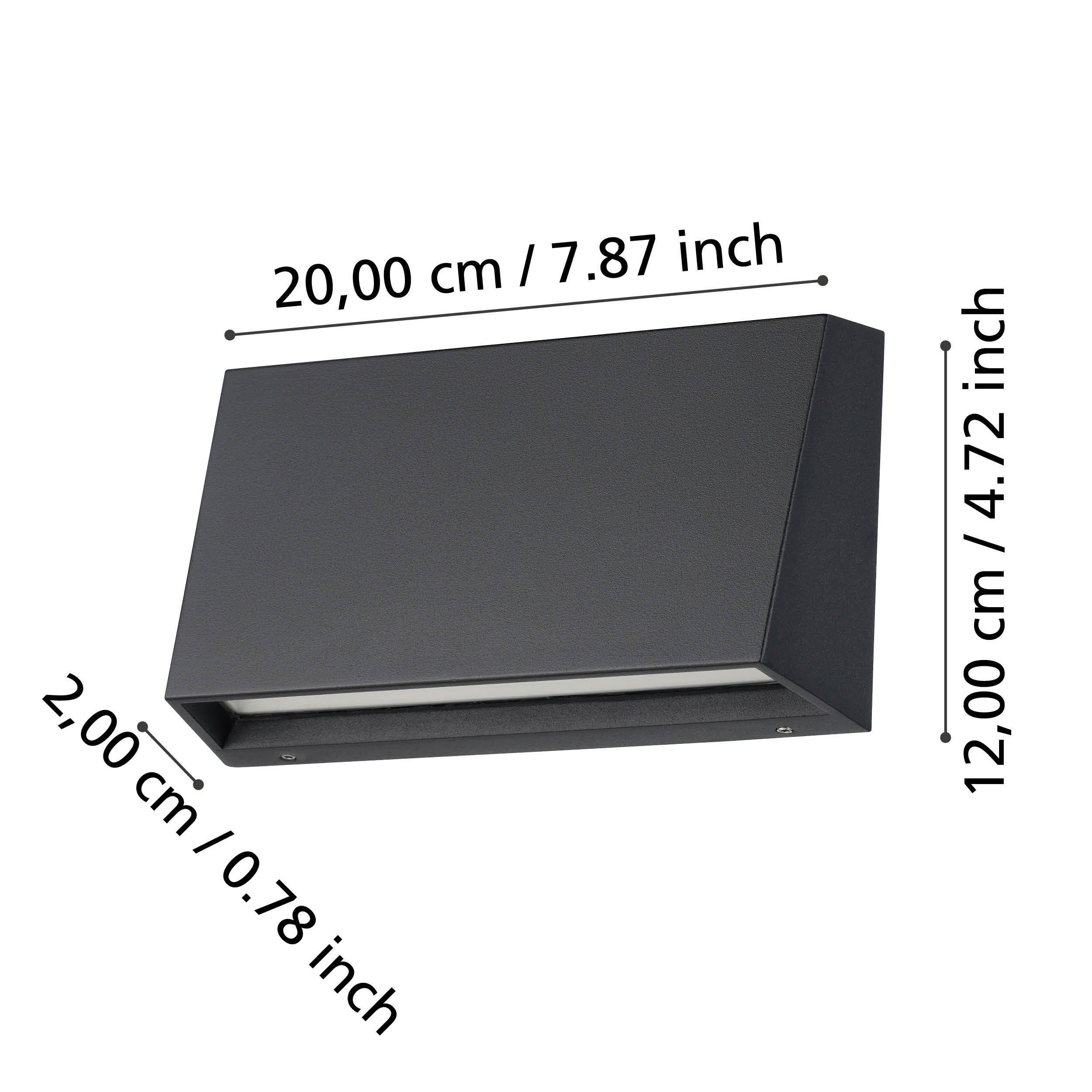 Applique extérieure LED SPONGANO noir H12cm