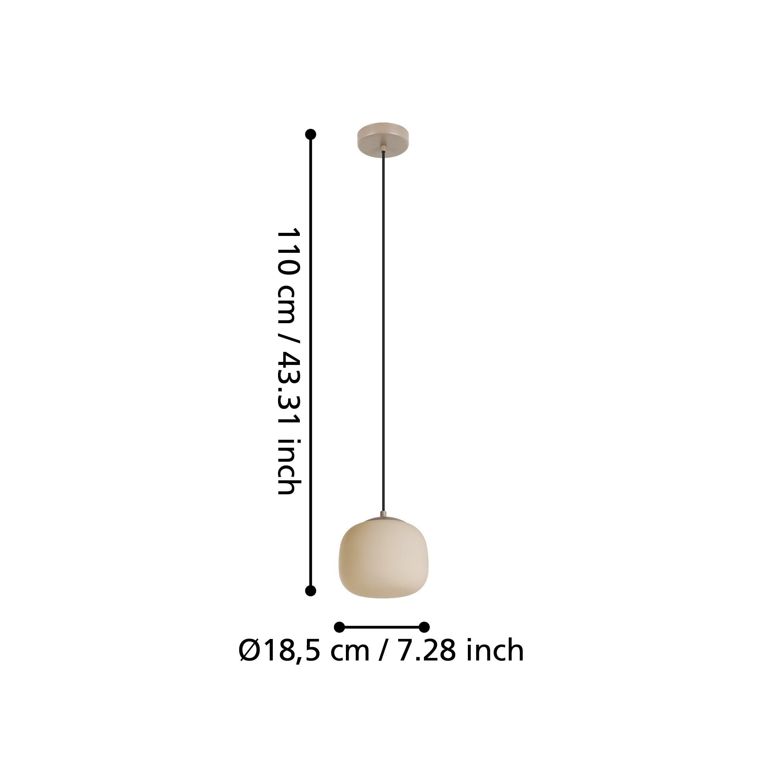 Suspension COMINIO taupe/verre Ø18,5cm