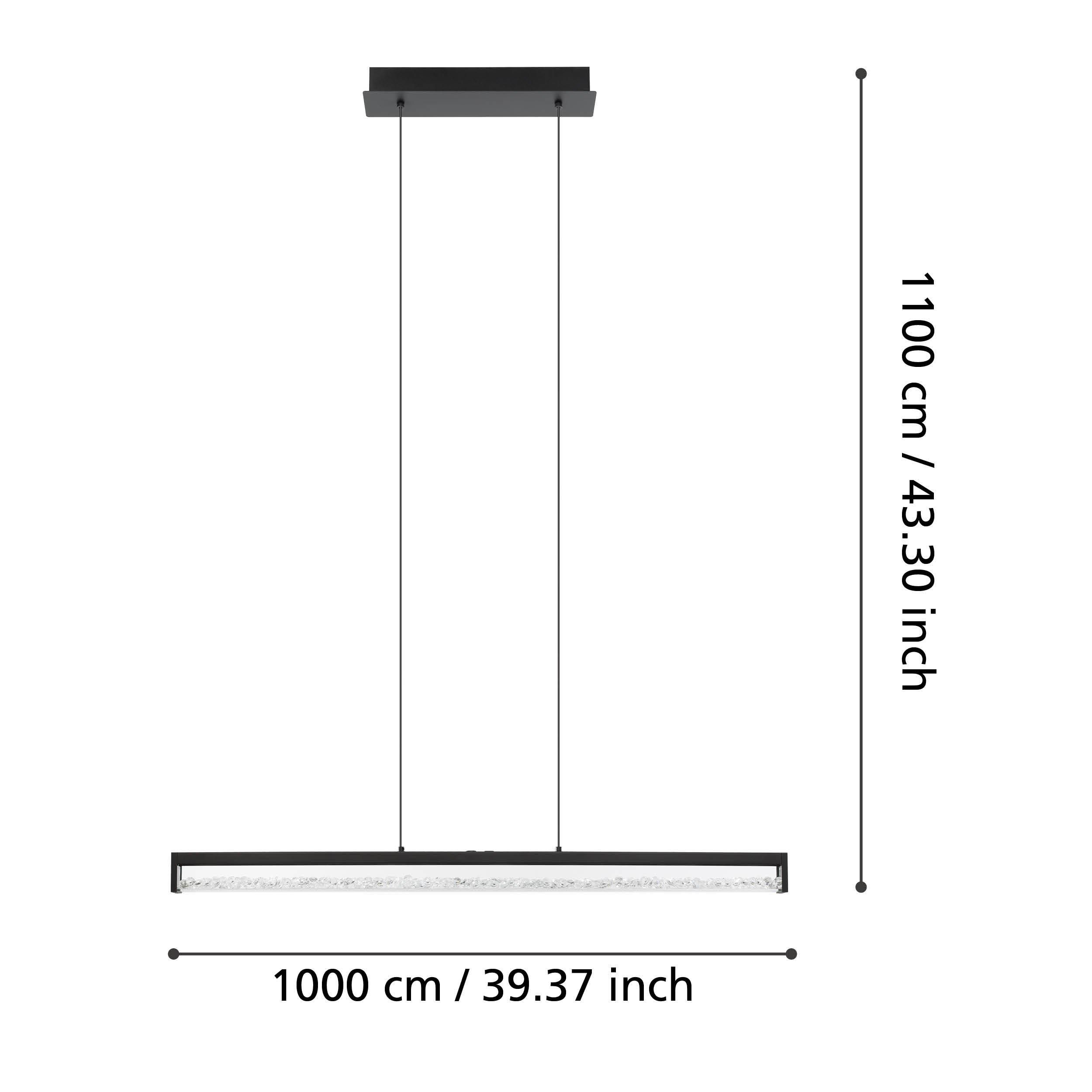 Suspension LED CARDITO 1 noir L100cm