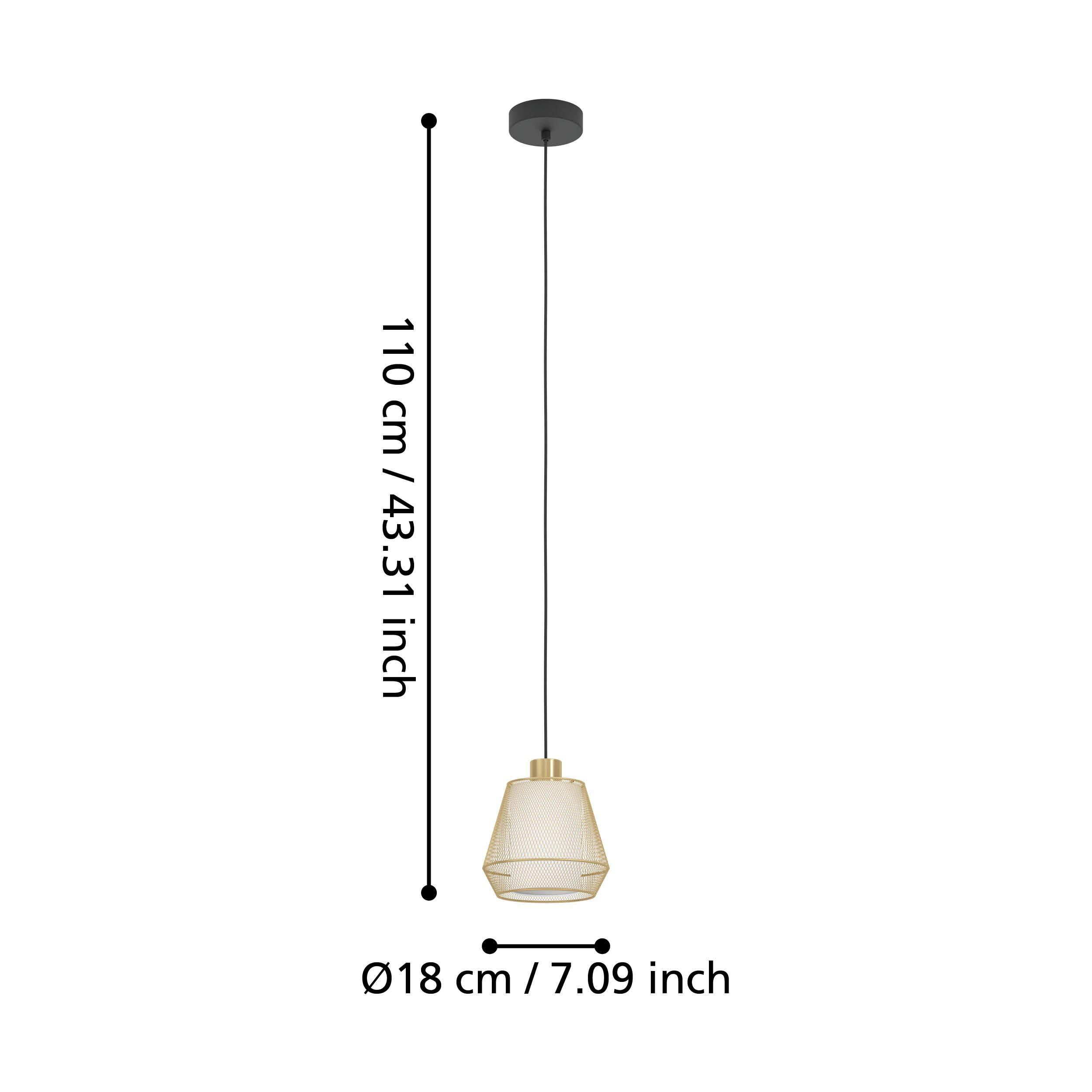 Suspension métal doré CIUDADELA E27 1X40W