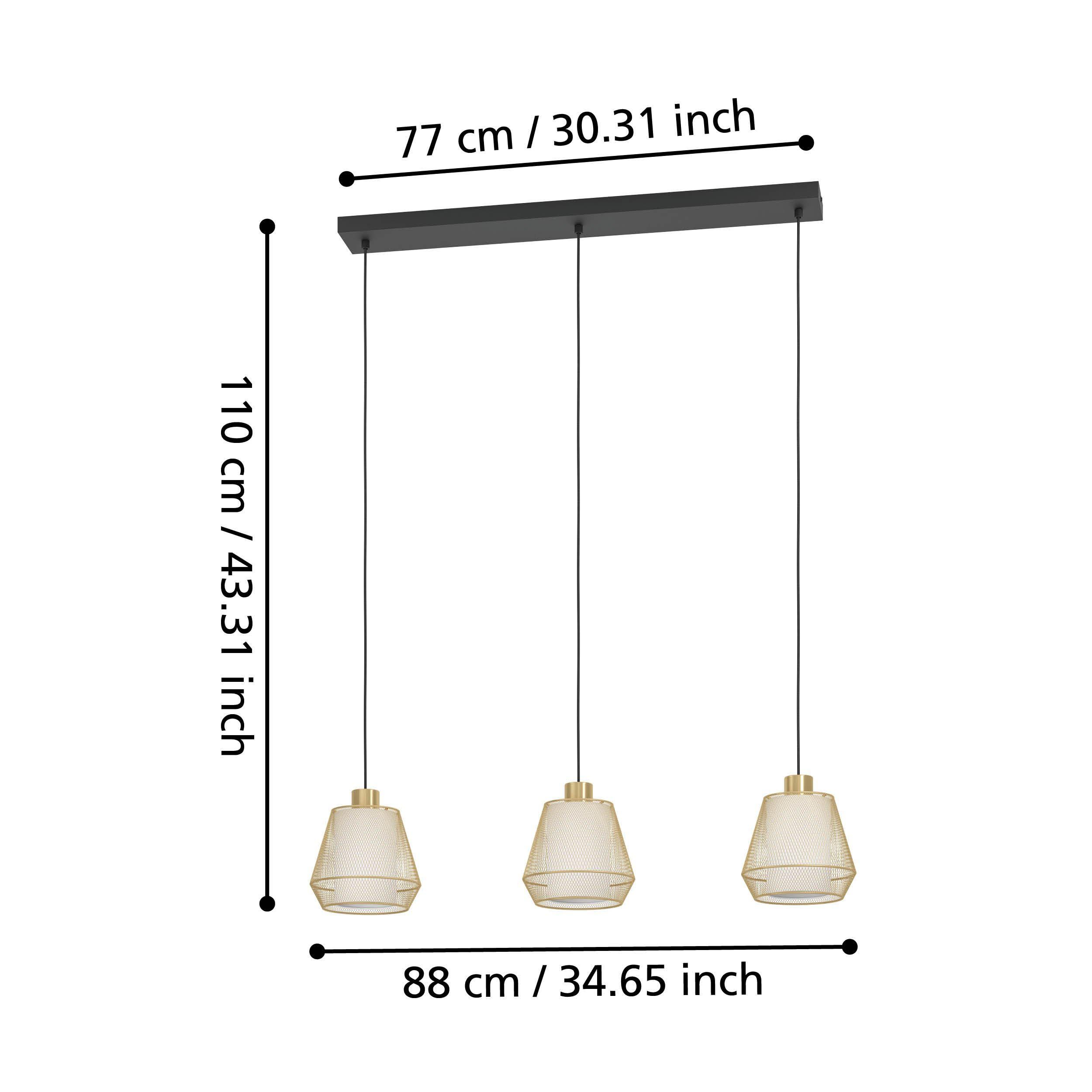Suspension CIUDADELA doré L88cm