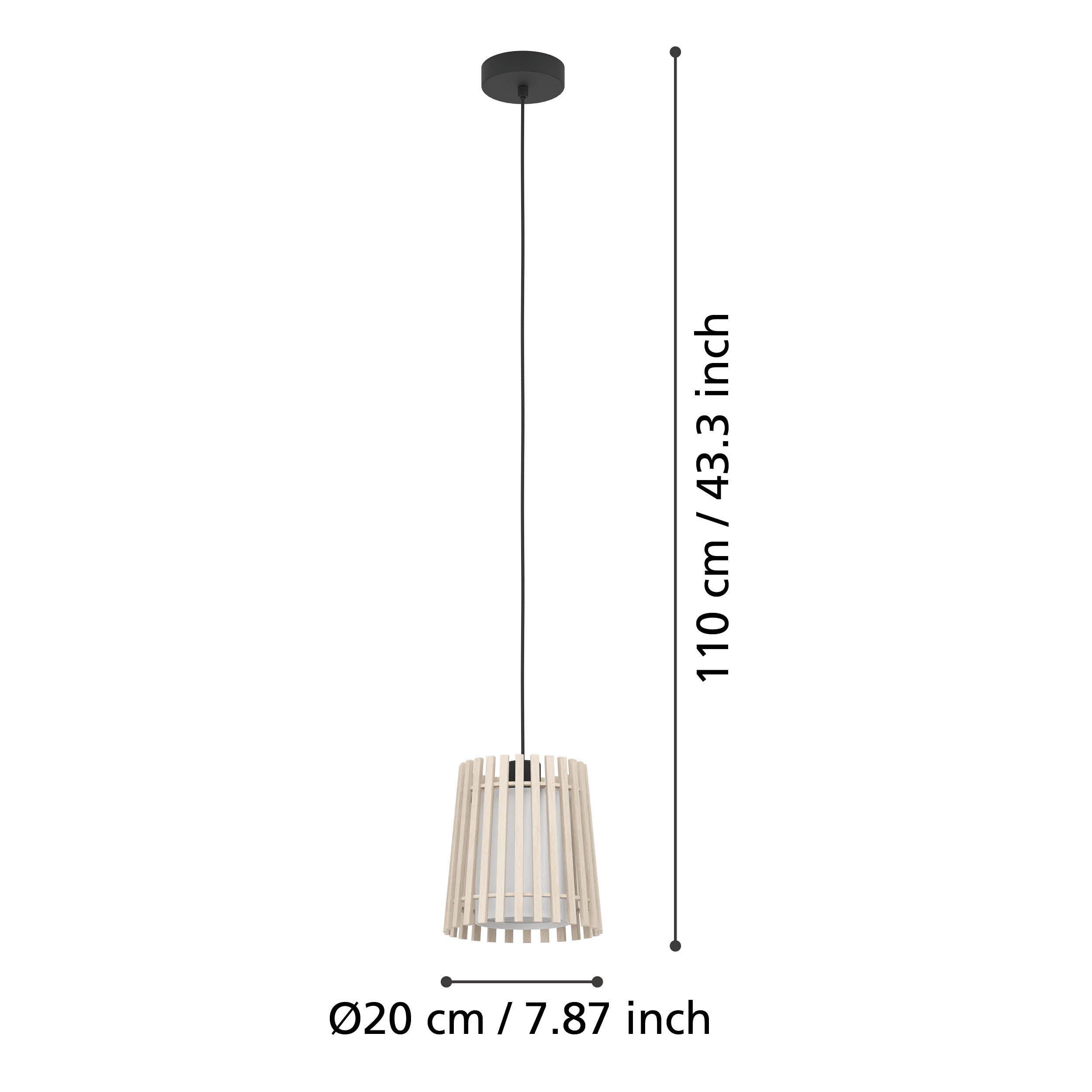 Suspension bois naturel FATTORIA E27 1X25W