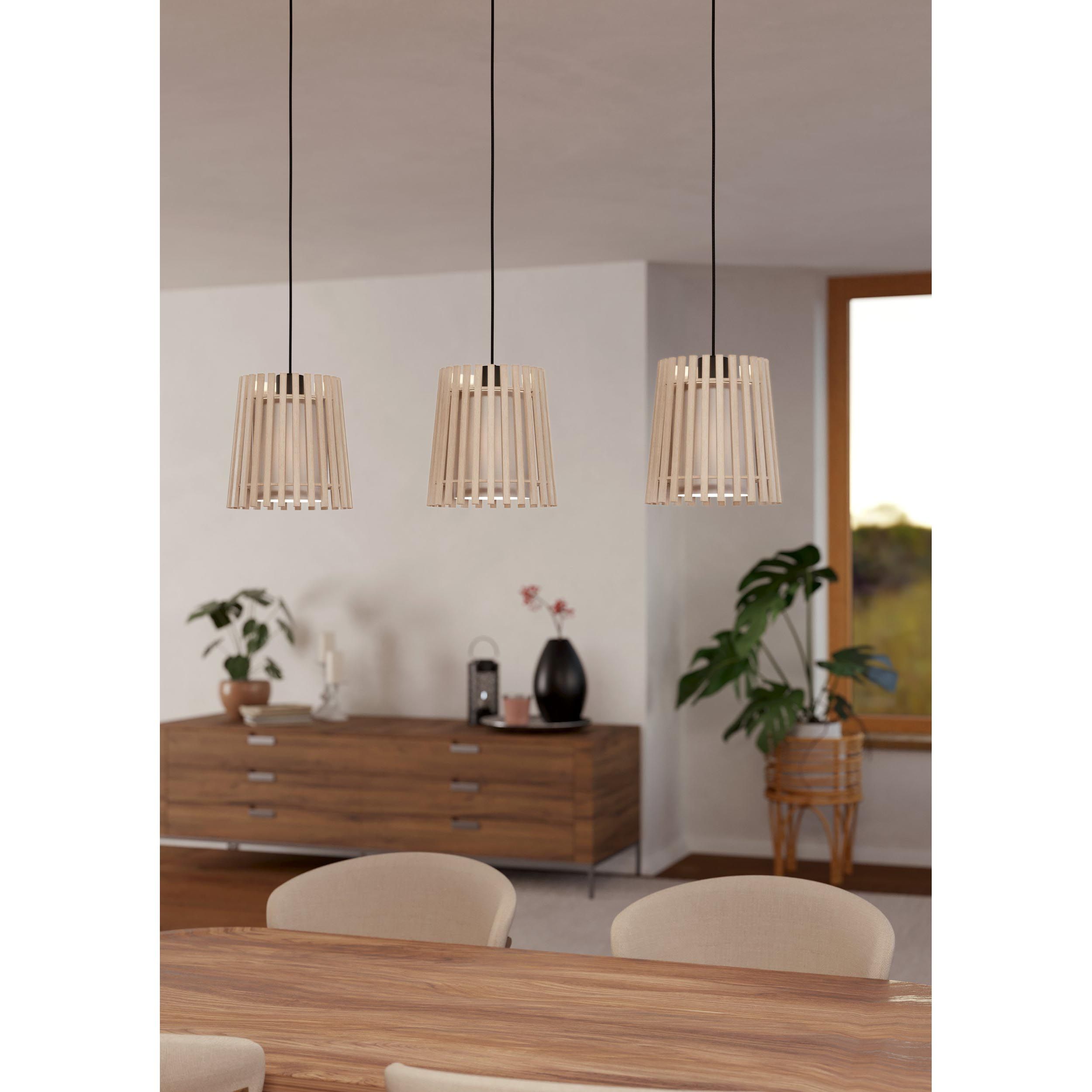 Plafonnier FATTORIA bois naturel L90cm