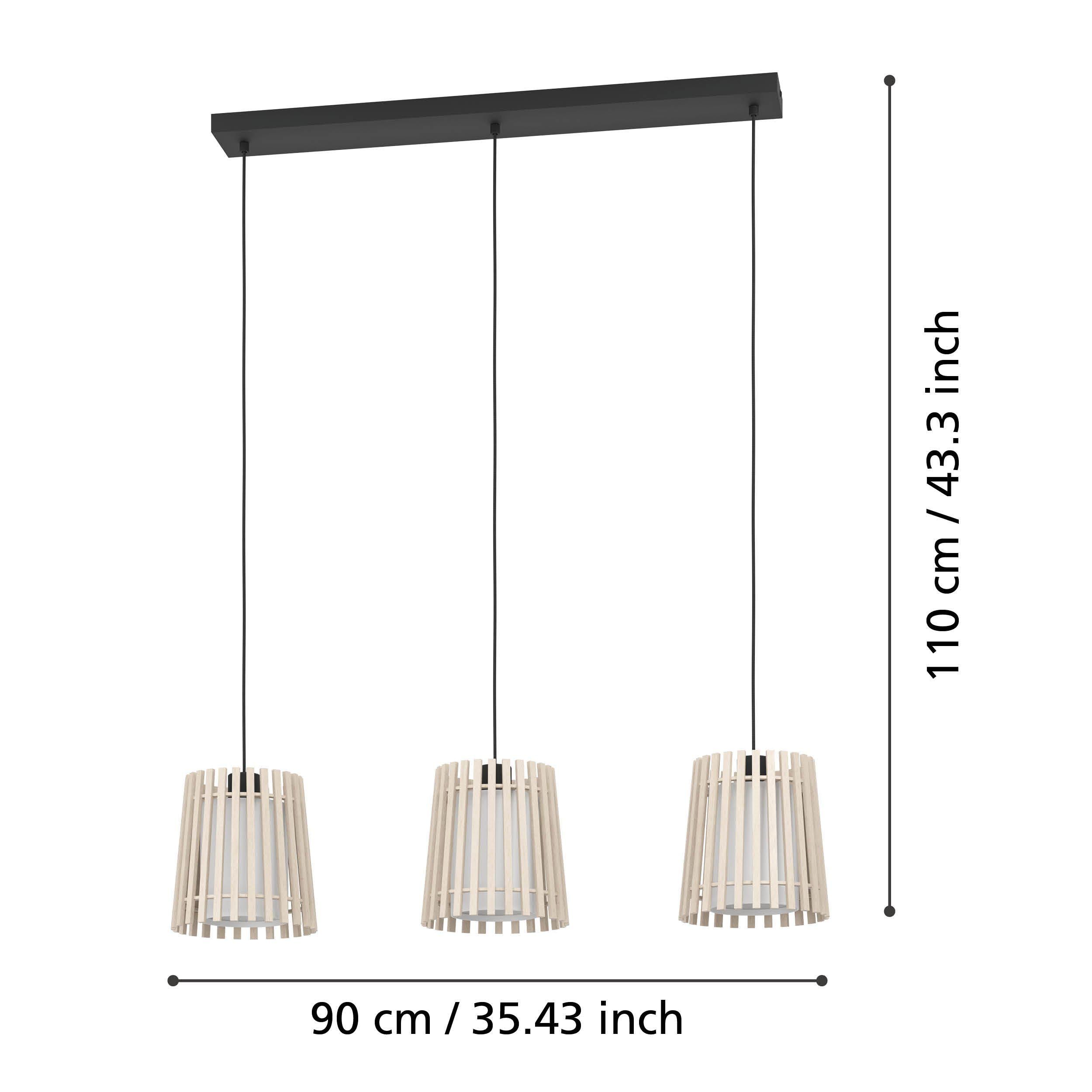 Plafonnier FATTORIA bois naturel L90cm