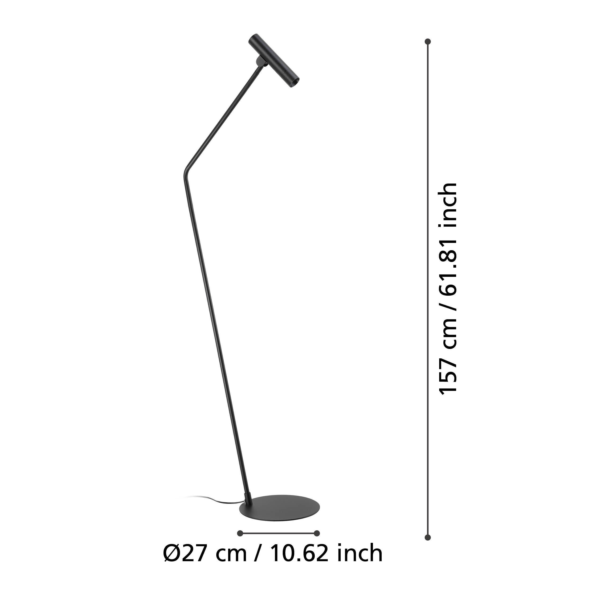 Lampadaire LED ALMUDAINA noir H110cm