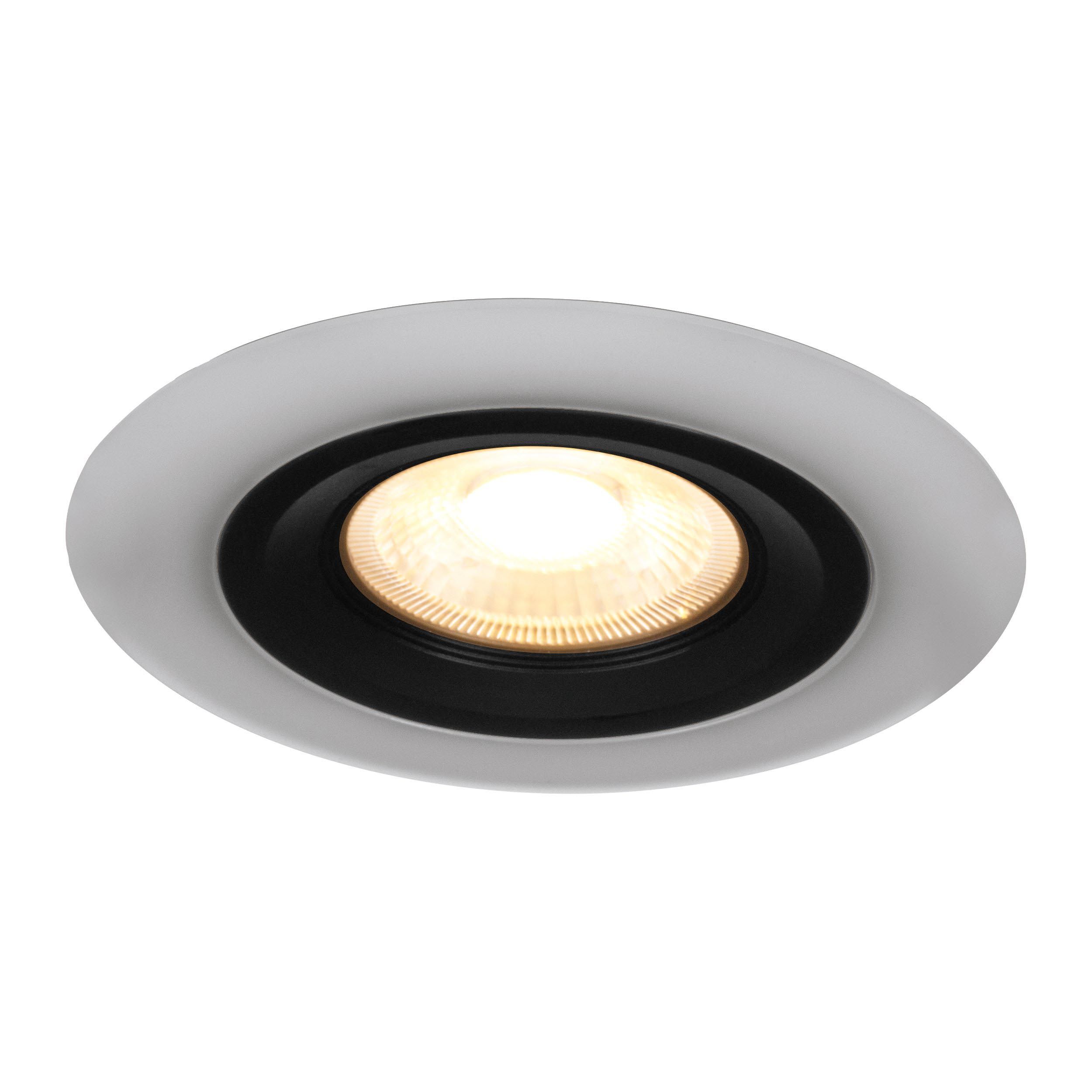 Spot à encastrer LED CALONGE blanc/noir Ø10cm