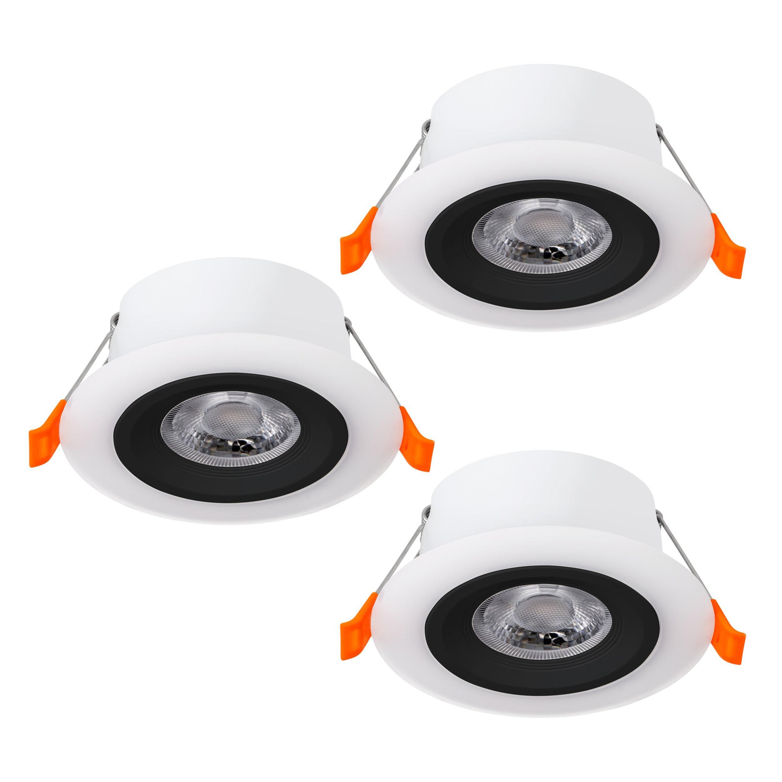Spot à encastrer LED CALONGE blanc/noir Ø10cm