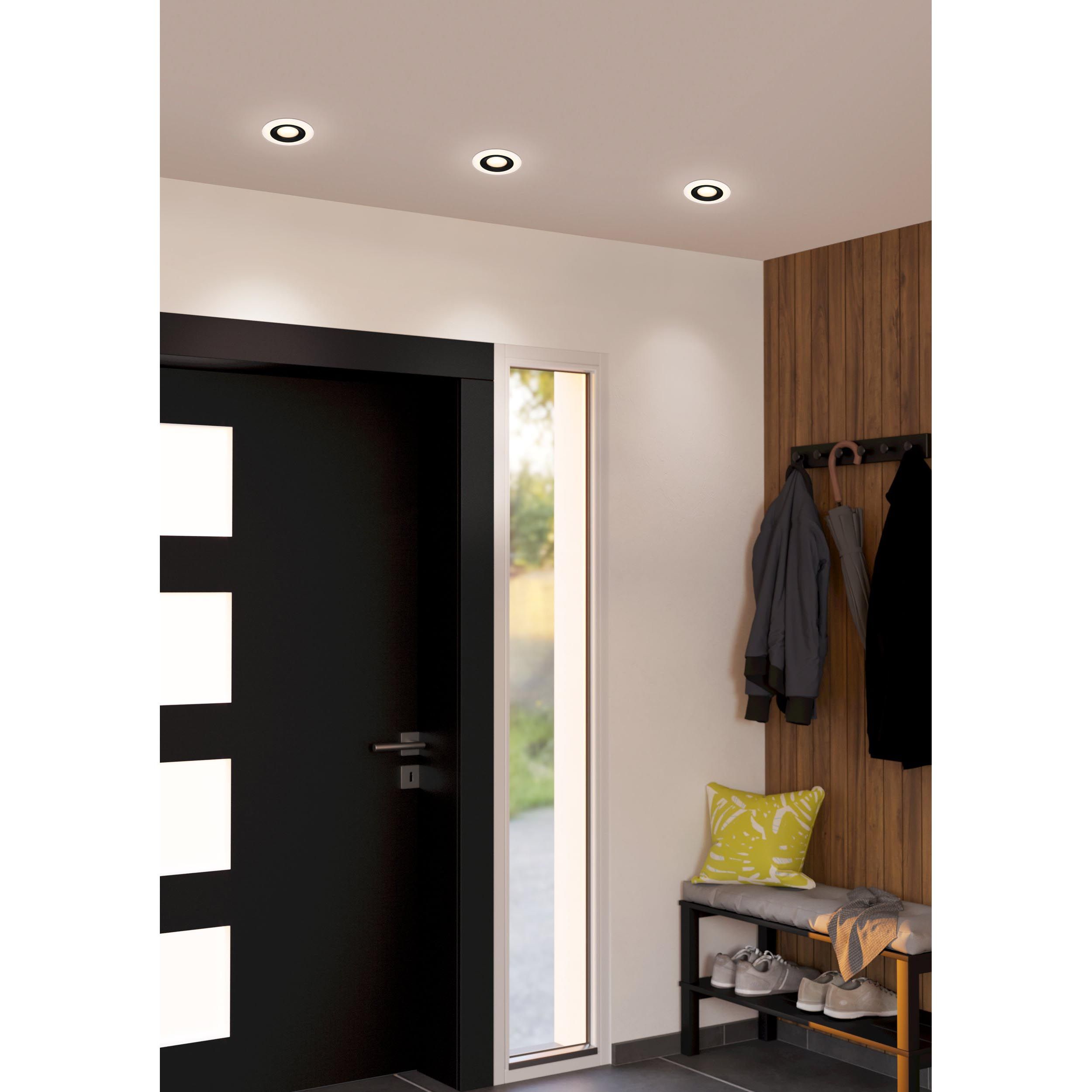 Spot à encastrer LED CALONGE blanc/noir Ø10cm