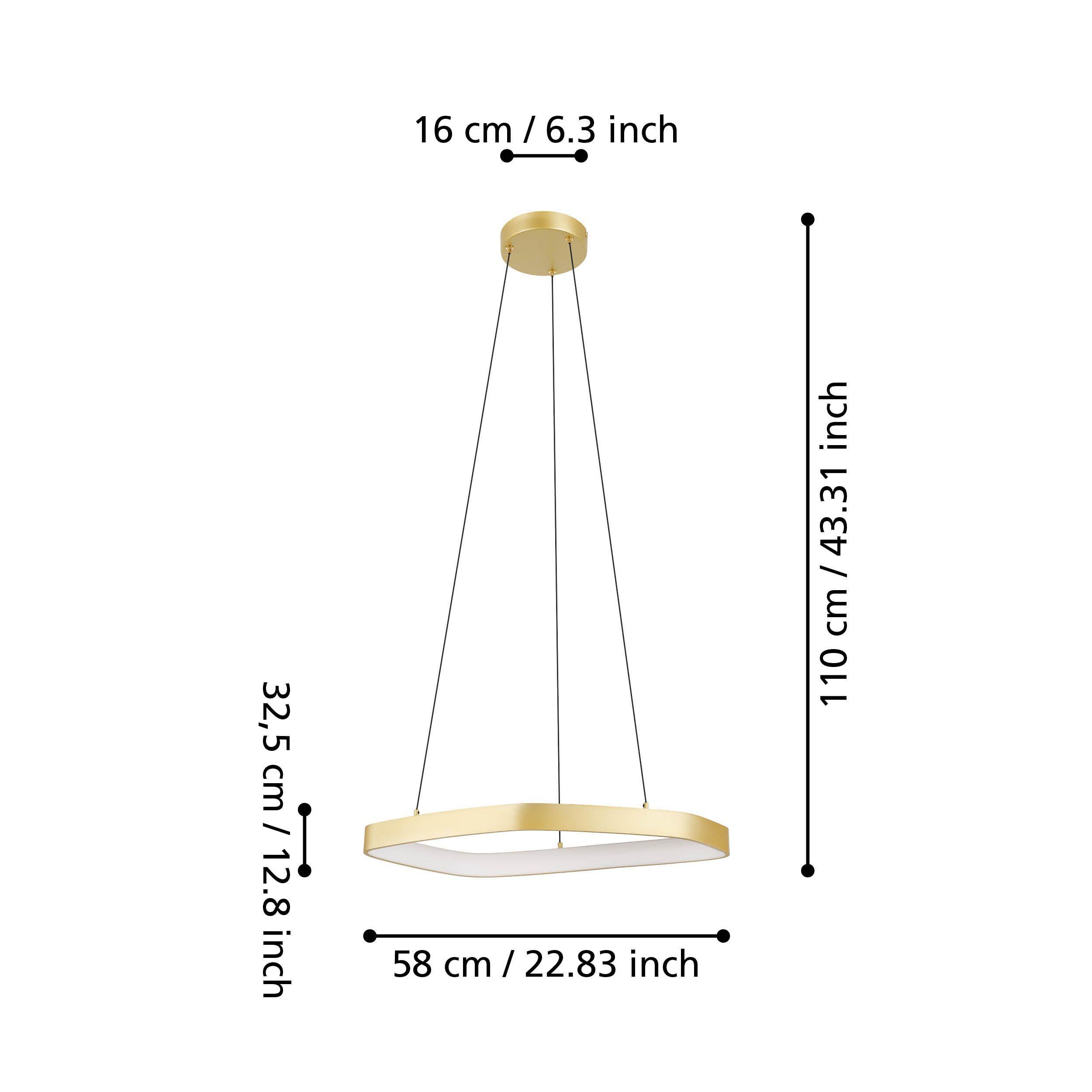 Suspension métal doré VALLEROSA LED INT 1X25,2W