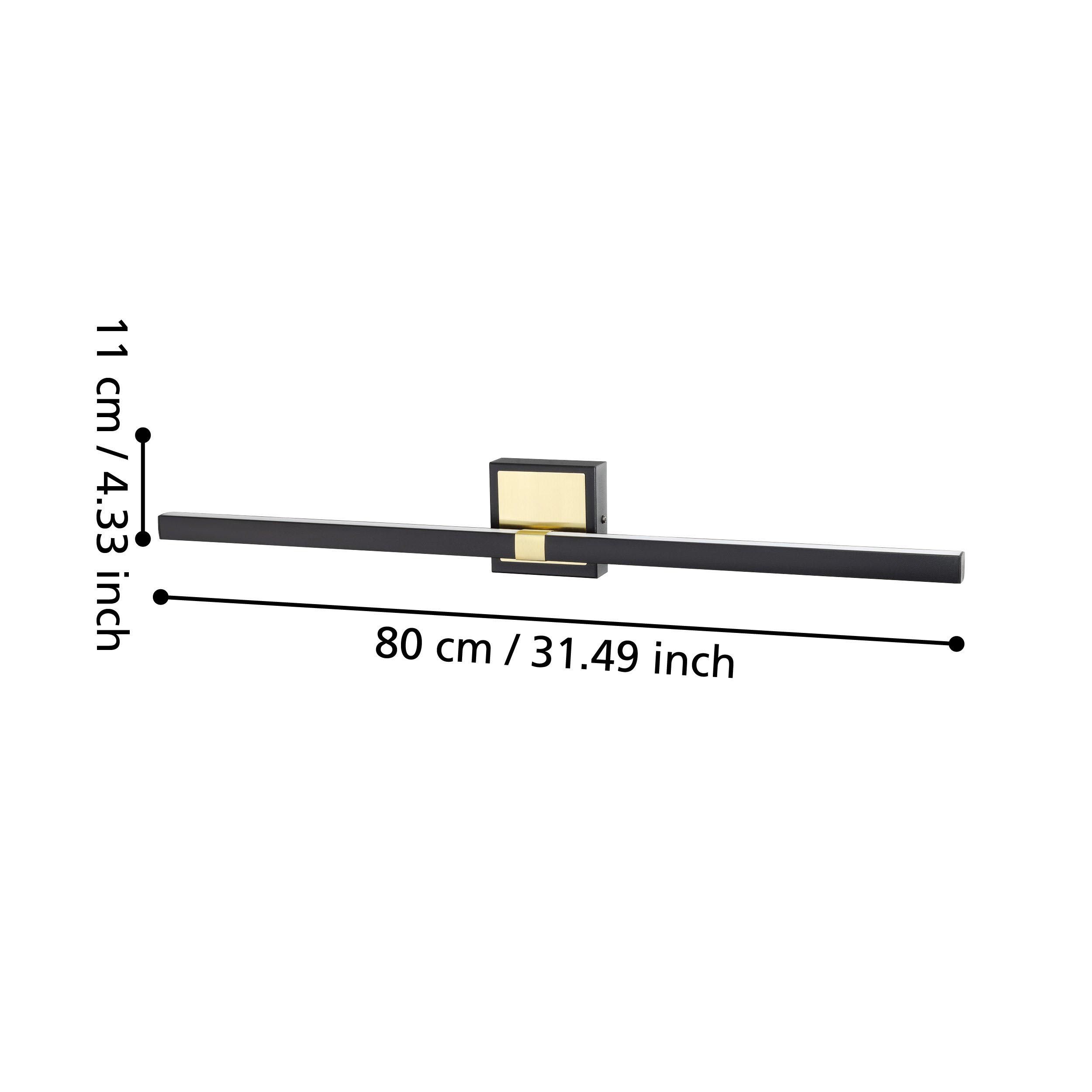 Applique LED PEGUERA noir H11cm