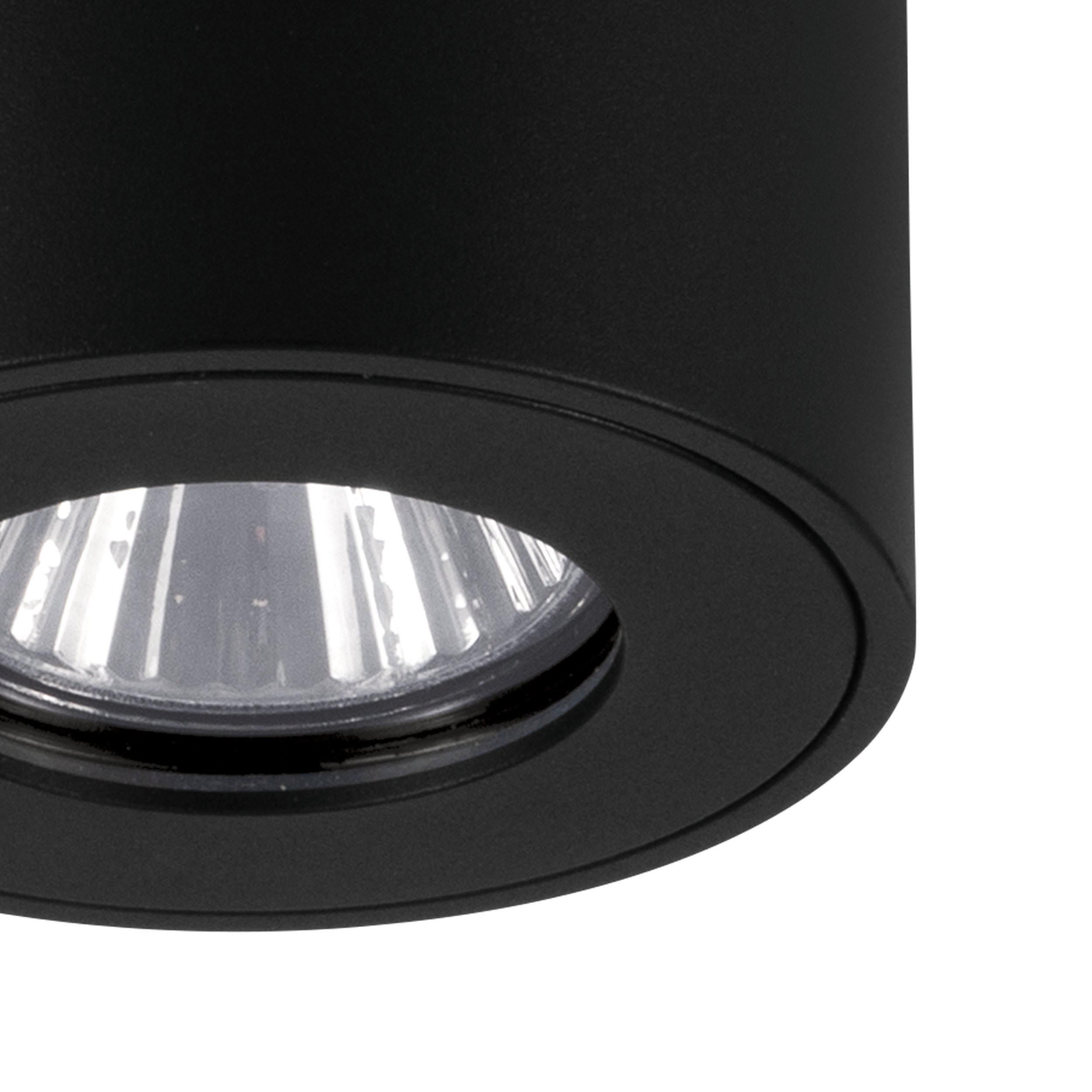 Suspension métal noir cylindrique TORRECOLA GU10 1X5W