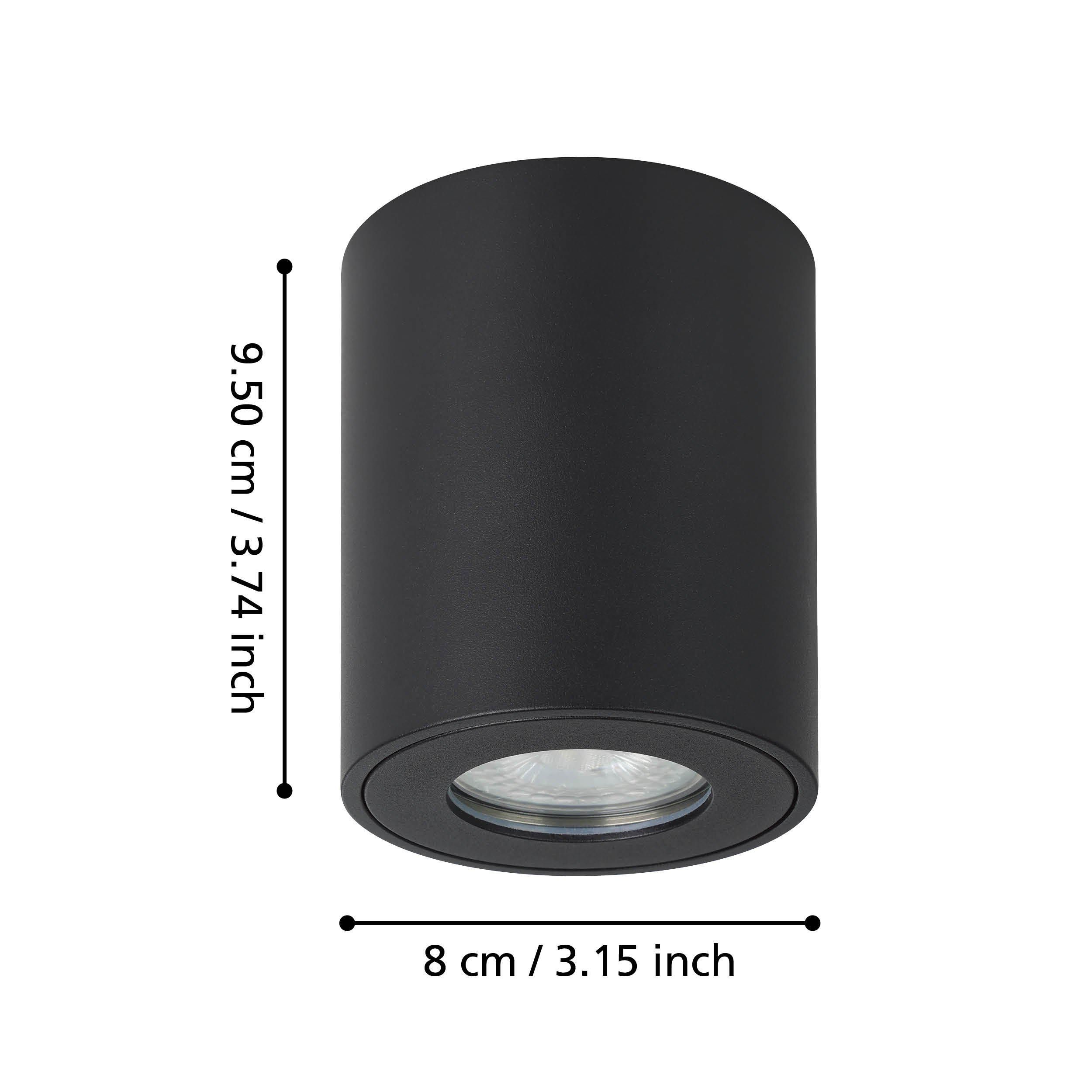 Suspension métal noir cylindrique TORRECOLA GU10 1X5W