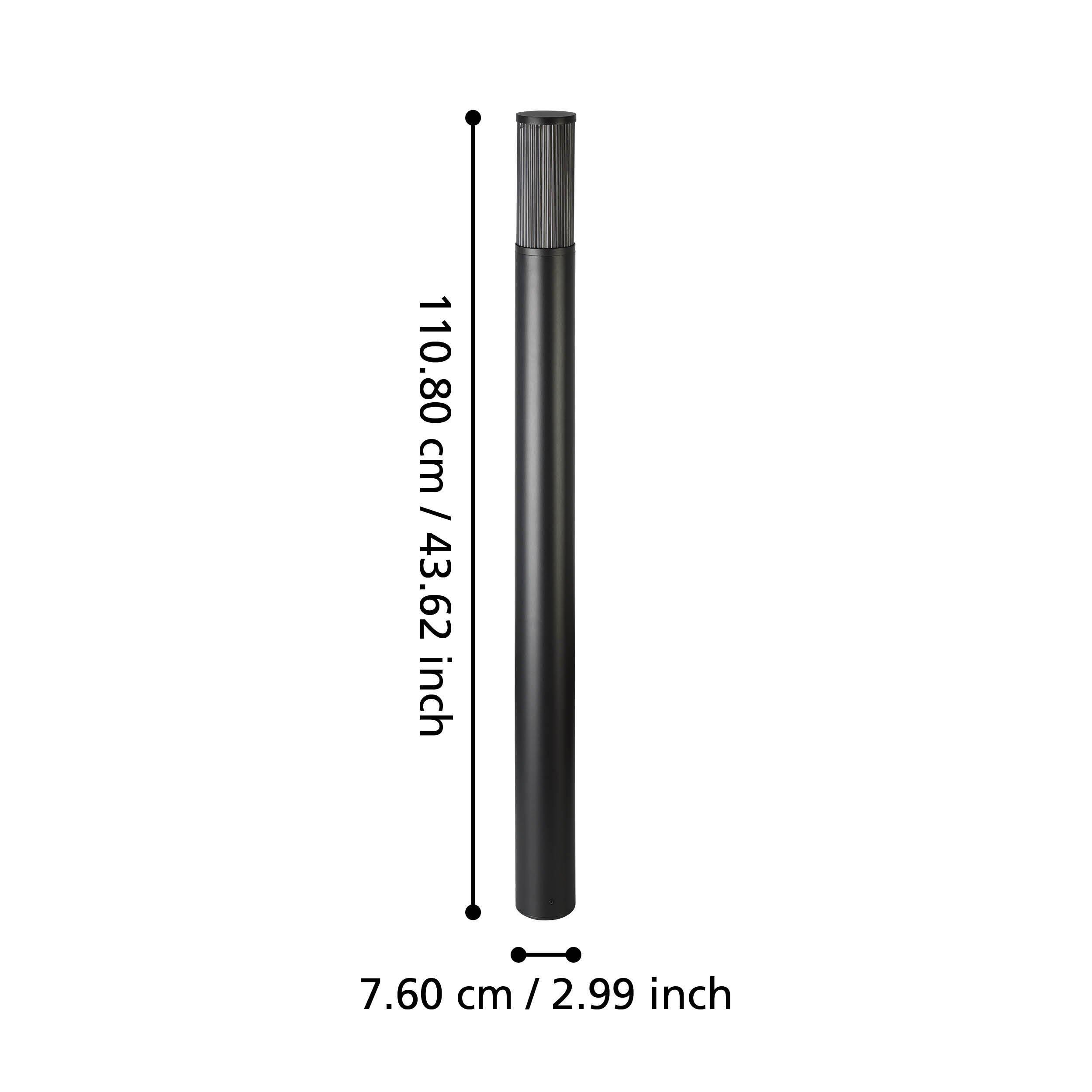 Lampadaire extérieur SALLE noir H110cm