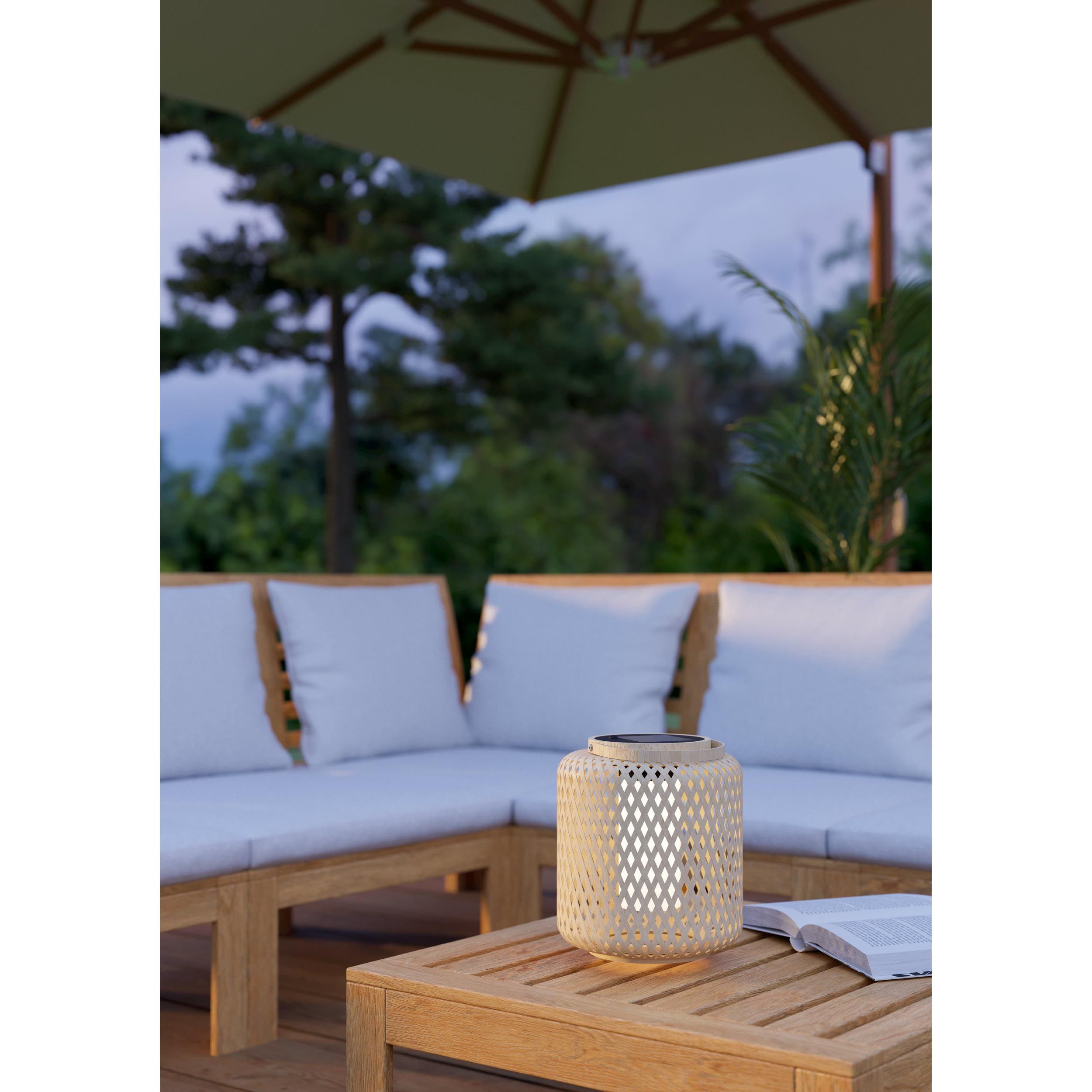 Lampe extérieure LED MARLIANO bambou naturel H24cm