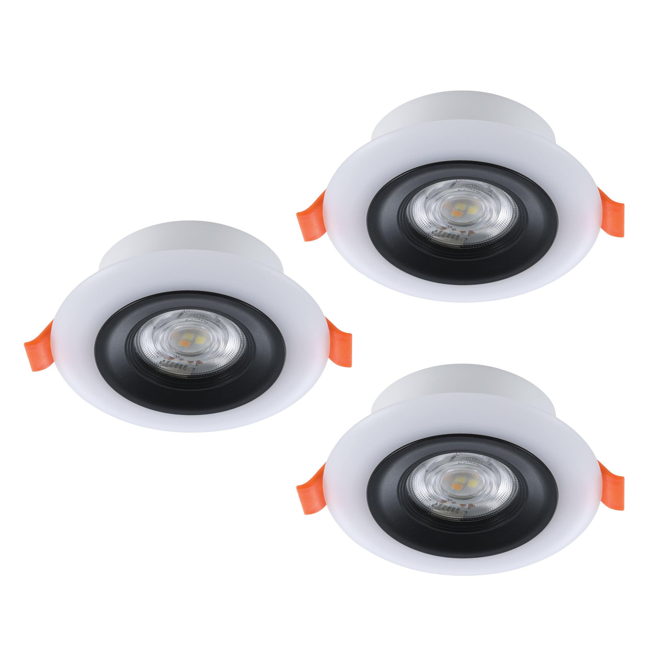 Spot à encastrer LED dimmable CALONGE blanc/noir Ø9,8cm