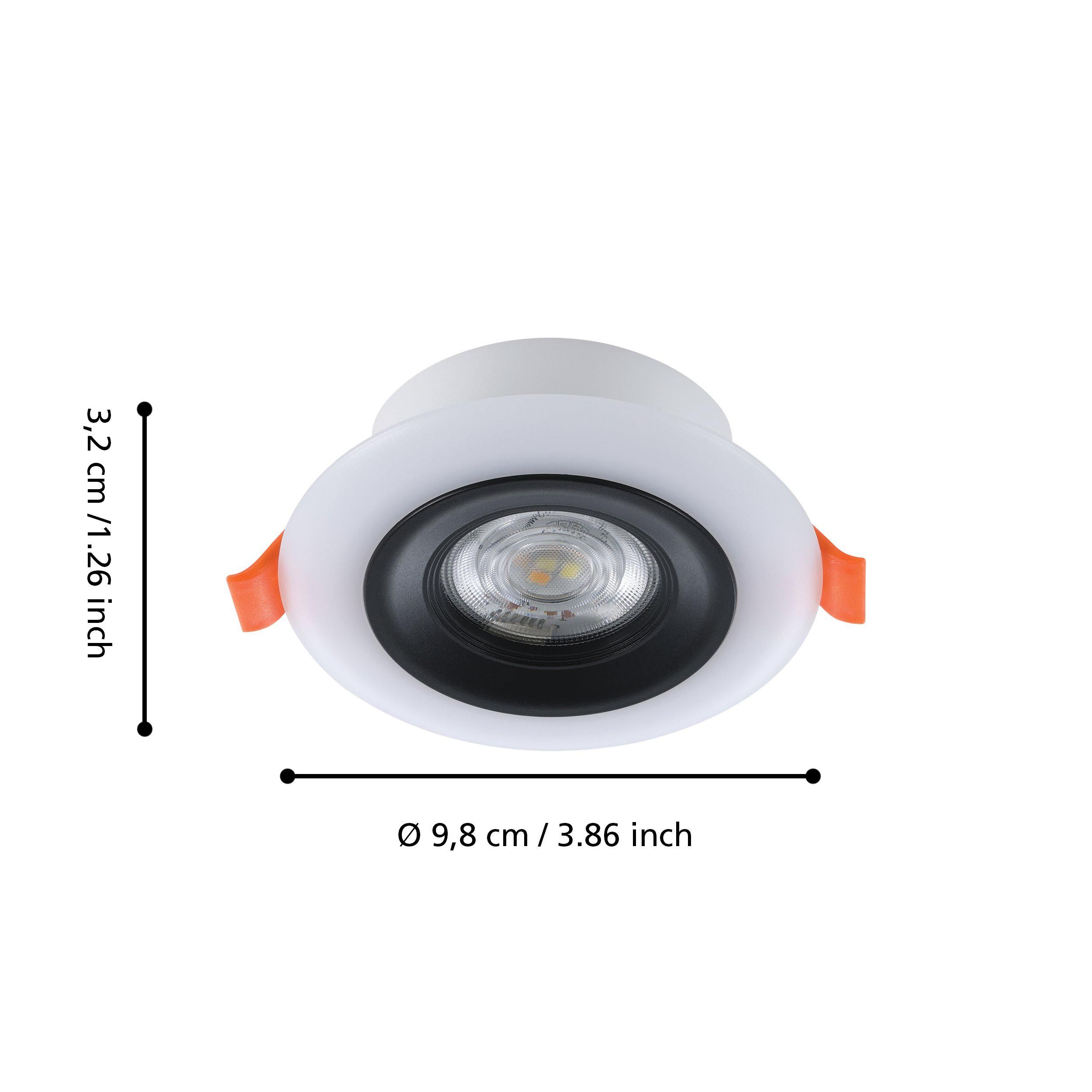 Spot à encastrer LED dimmable CALONGE blanc/noir Ø9,8cm