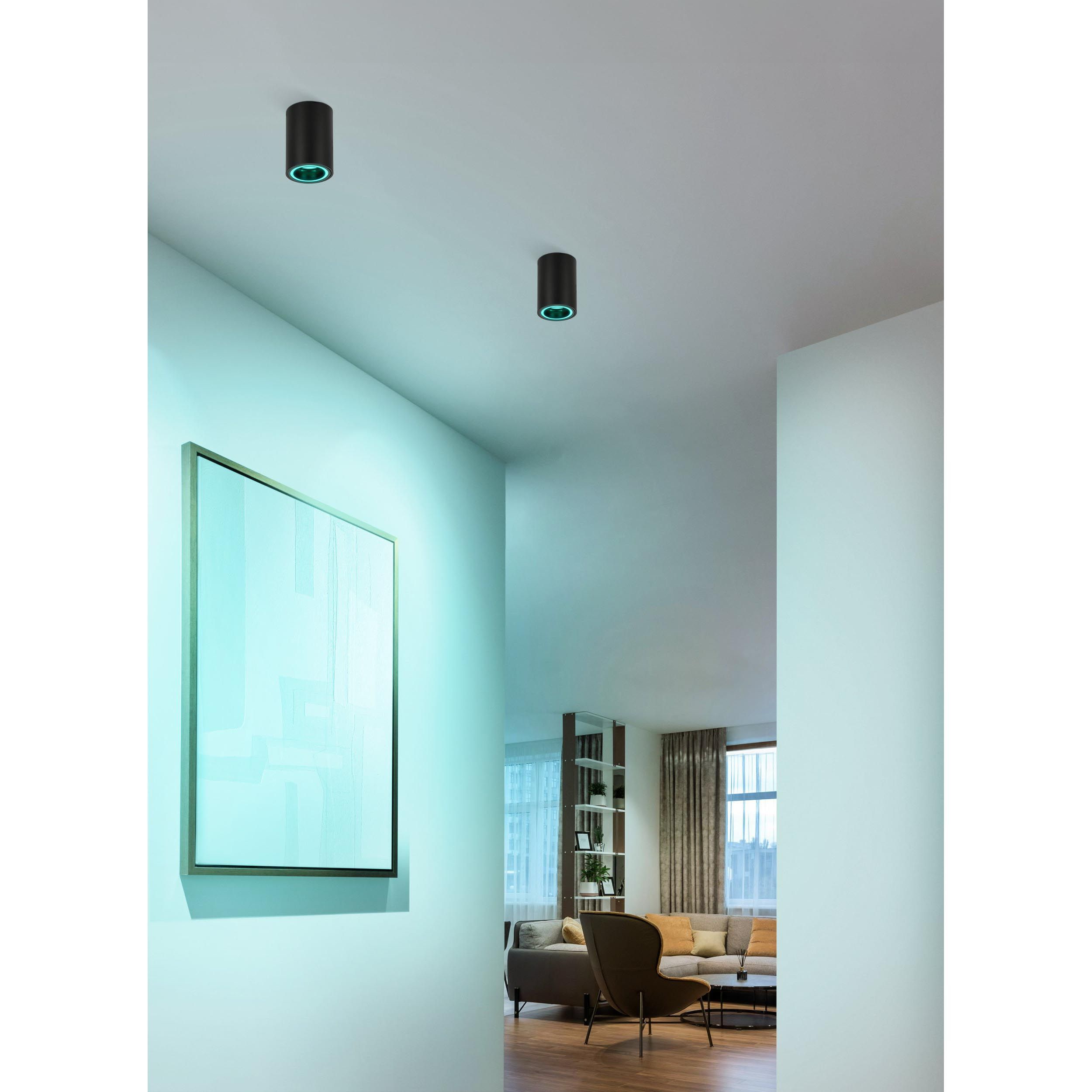 Plafonnier LED CAROSSO-Z noir Ø8cm