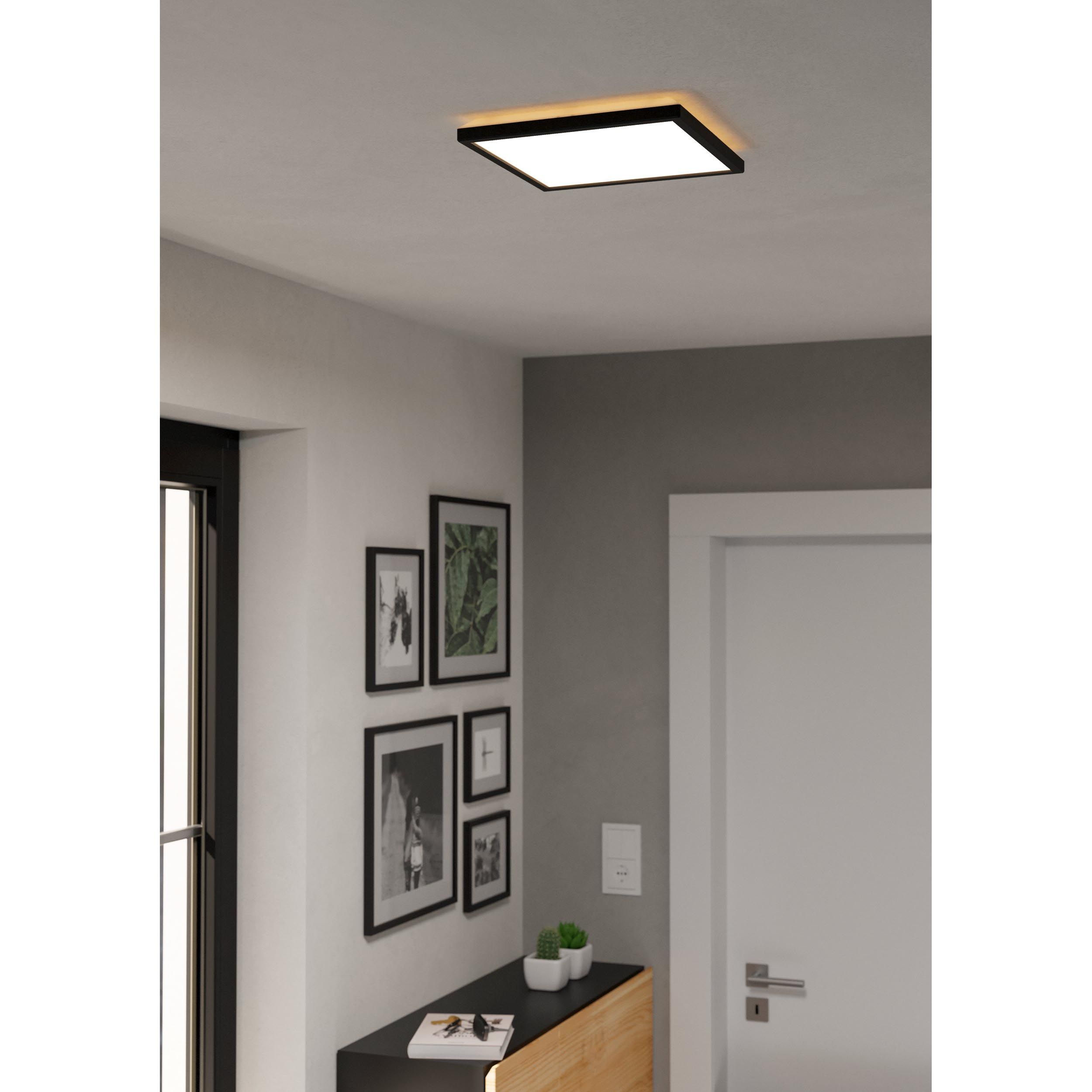 Plafonnier LED ROVITO noir 29x29cm