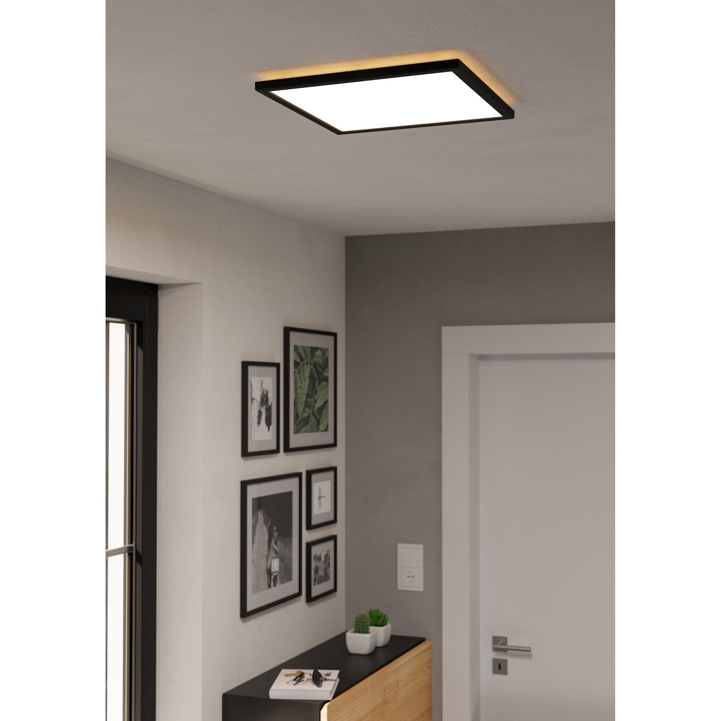 Plafonnier LED ROVITO noir 39x39cm