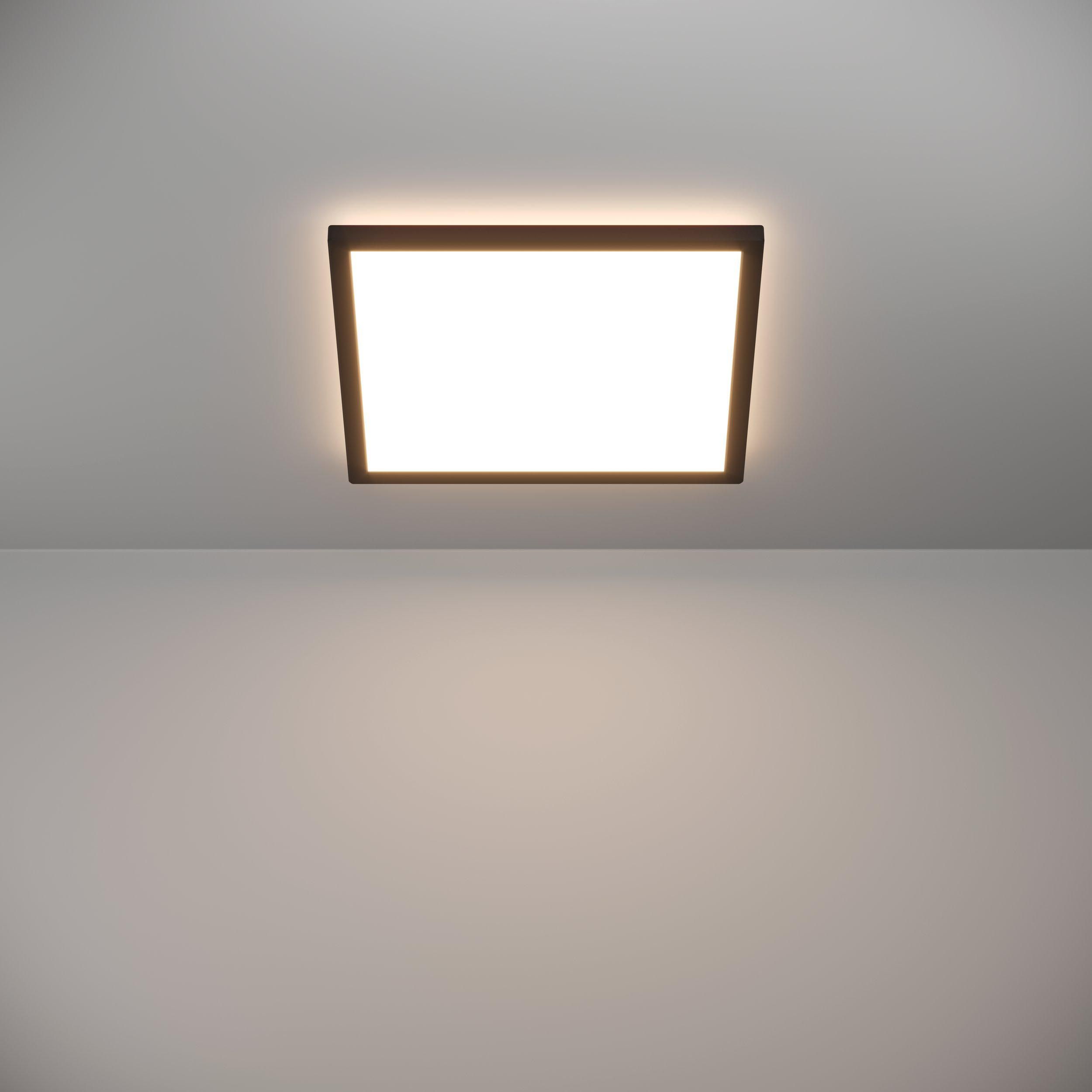 Plafonnier LED ROVITO noir 39x39cm