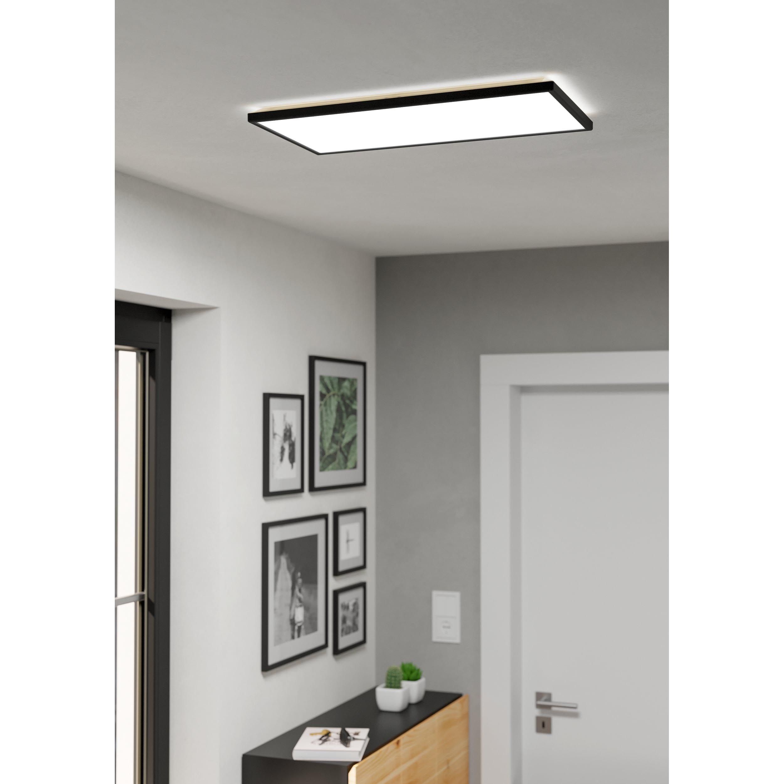 Plafonnier LED ROVITO noir 57x30cm